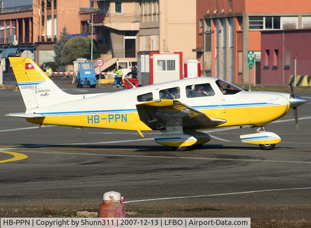 HB-PPN, 1998 Piper PA-28-181 Archer III C/N 2843140, Arriving from a flight and parked at the general aviation apron