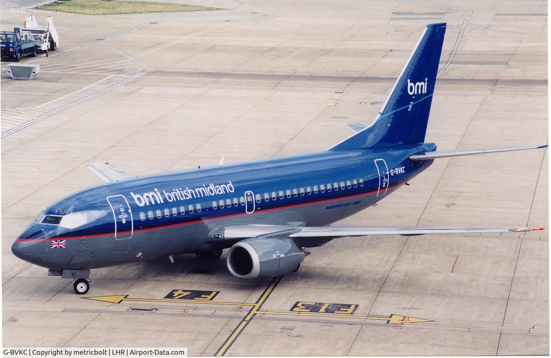 G-BVKC, 1990 Boeing 737-59D C/N 24695, At London Heathrow,Apr.2001