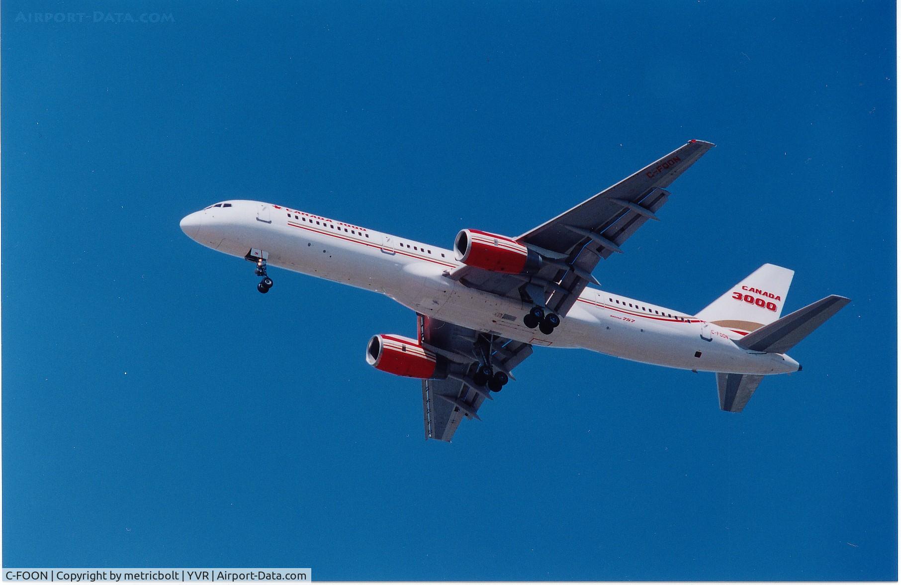C-FOON, 1996 Boeing 757-28A C/N 28161, At YVR,late 90s