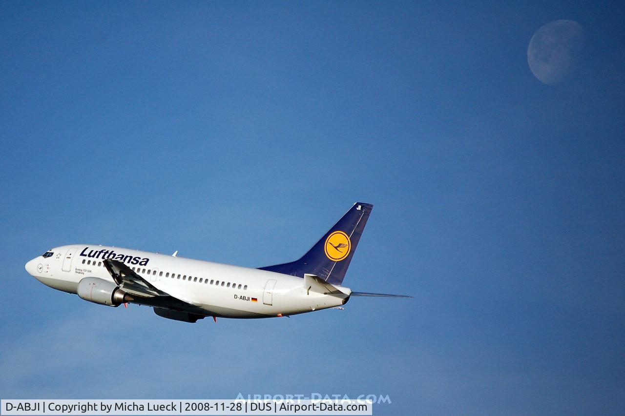 D-ABJI, 1991 Boeing 737-530 C/N 25358, Passing the moon