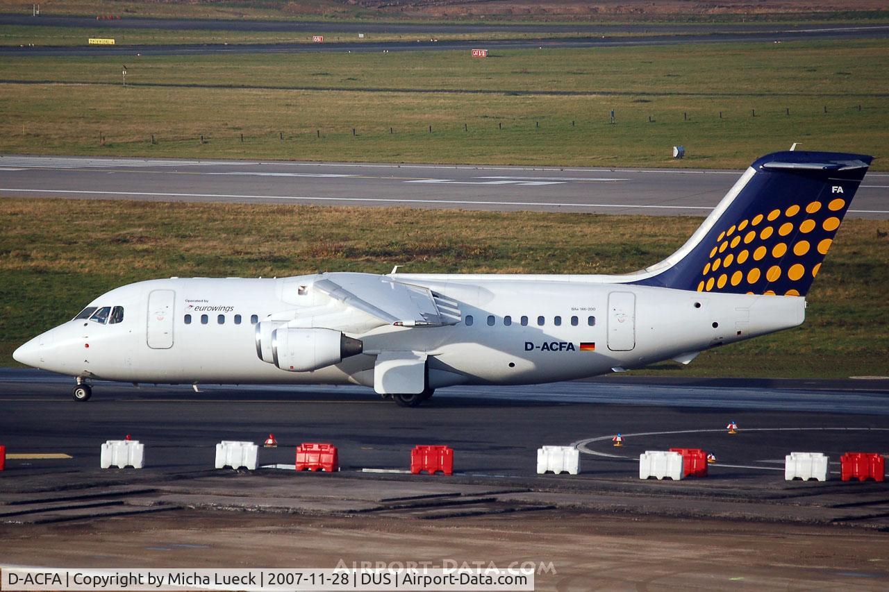 D-ACFA, 1991 British Aerospace BAe.146-200 C/N E2200, Navigating through various construction areas