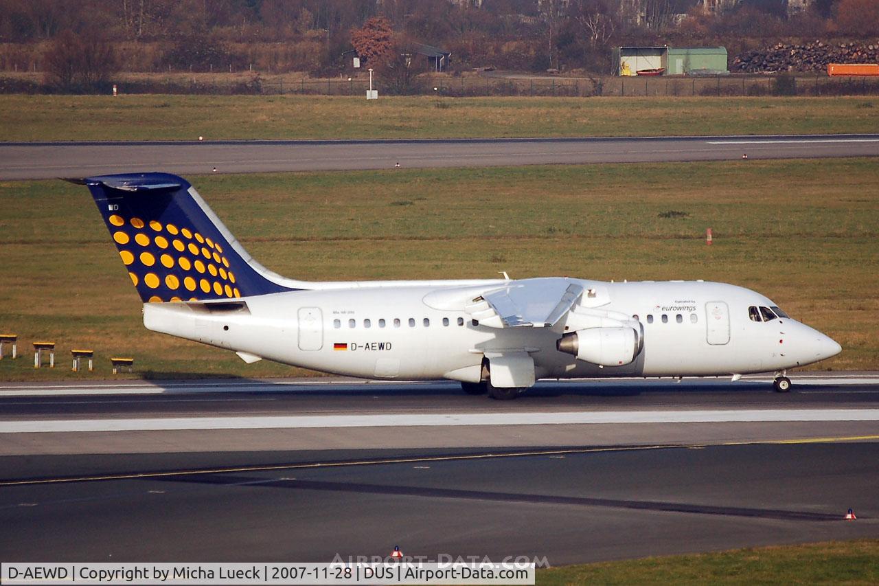 D-AEWD, 1987 British Aerospace BAe.146-200 C/N E2069, Taxiing to the gate