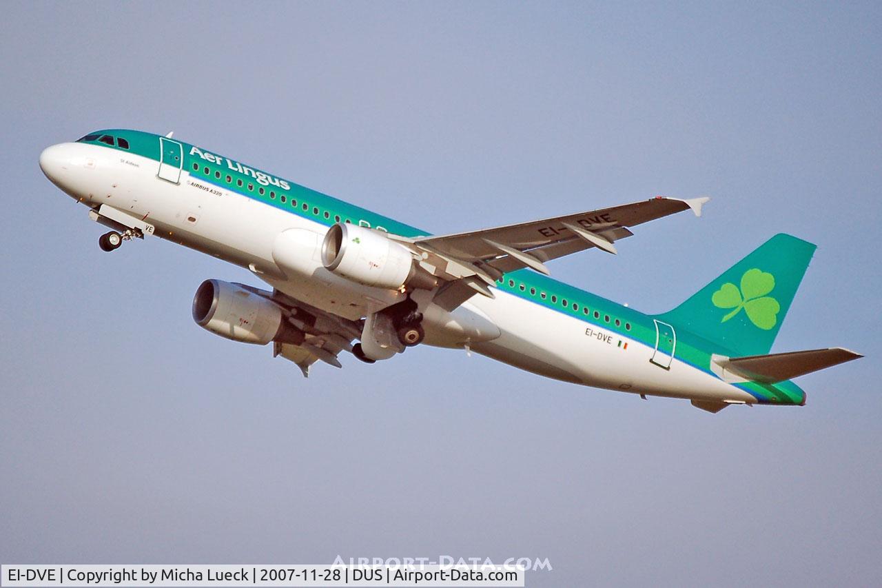 EI-DVE, 2007 Airbus A320-214 C/N 3219, Climbing out of Duesseldorf