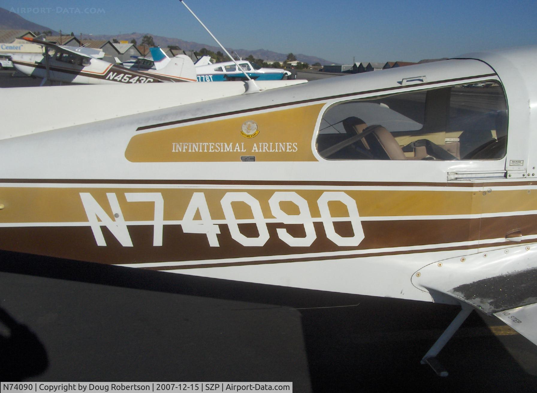 N74090, 1975 Grumman American AA-5B Tiger C/N AA5B-0126, 1975 Grumman American AA-5B TIGER of 'Infinitesimal Airlines', Lycoming O&VO-360 180 Hp