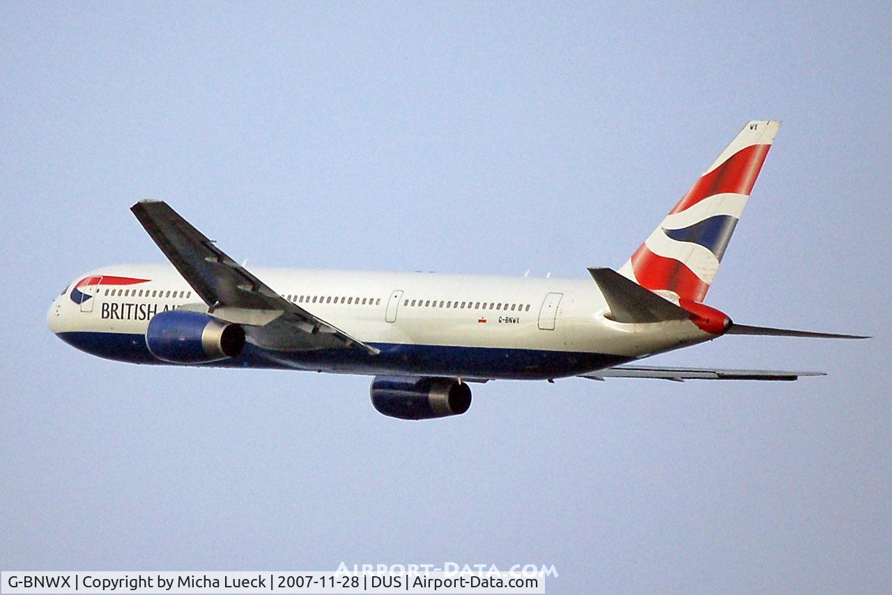 G-BNWX, 1994 Boeing 767-336 C/N 25832, bye bye Duesseldorf