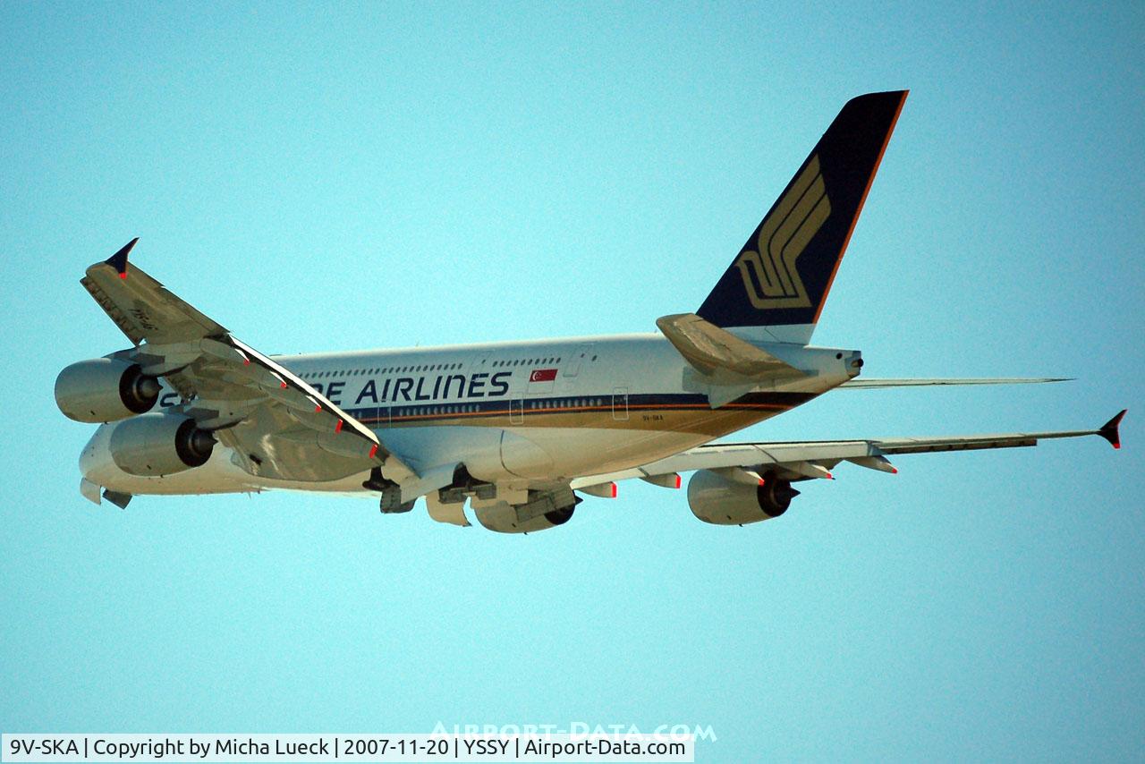9V-SKA, 2007 Airbus A380-841 C/N 003, bye bye Sydney - see you tomorrow!