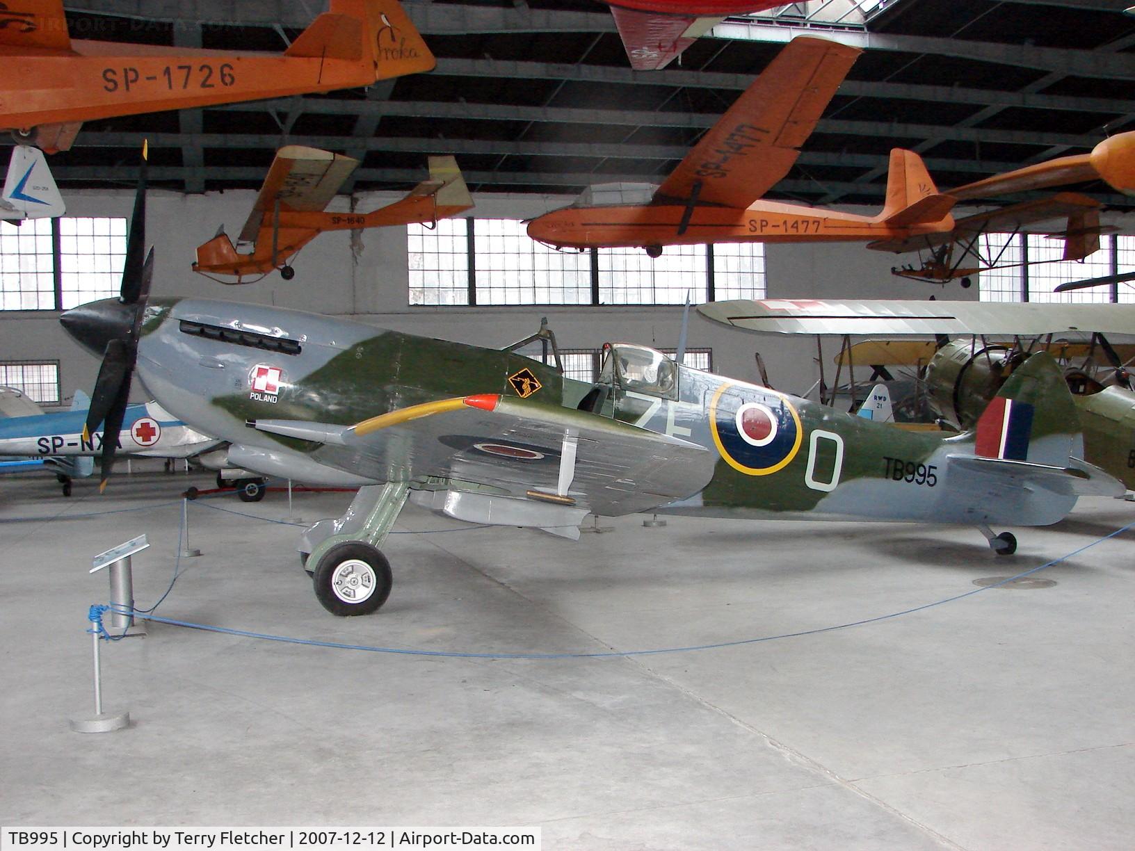 TB995, 1955 Supermarine 361 Spitfire LF.XVIe C/N CBAF.IX.3495, This aircraft whilst wearing its previous marks of SM411 appeared in taxying scenes in the 1968 film ' The Battle of Britain '