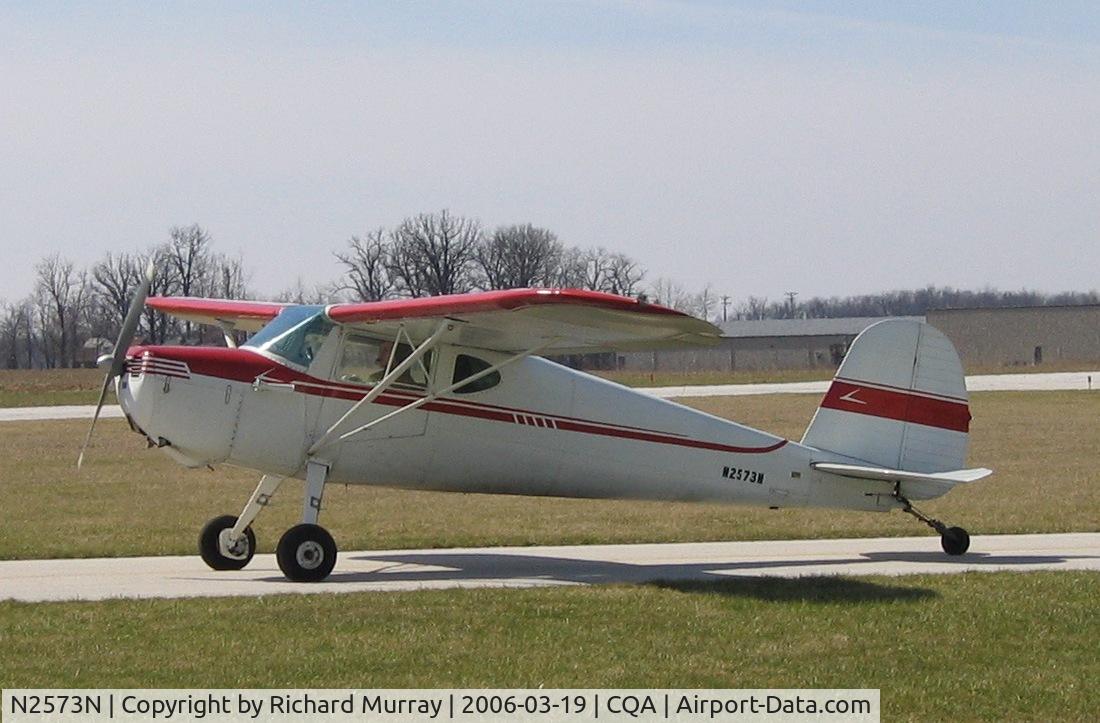 N2573N, 1947 Cessna 140 C/N 12832, taxi for takeoff at CQA