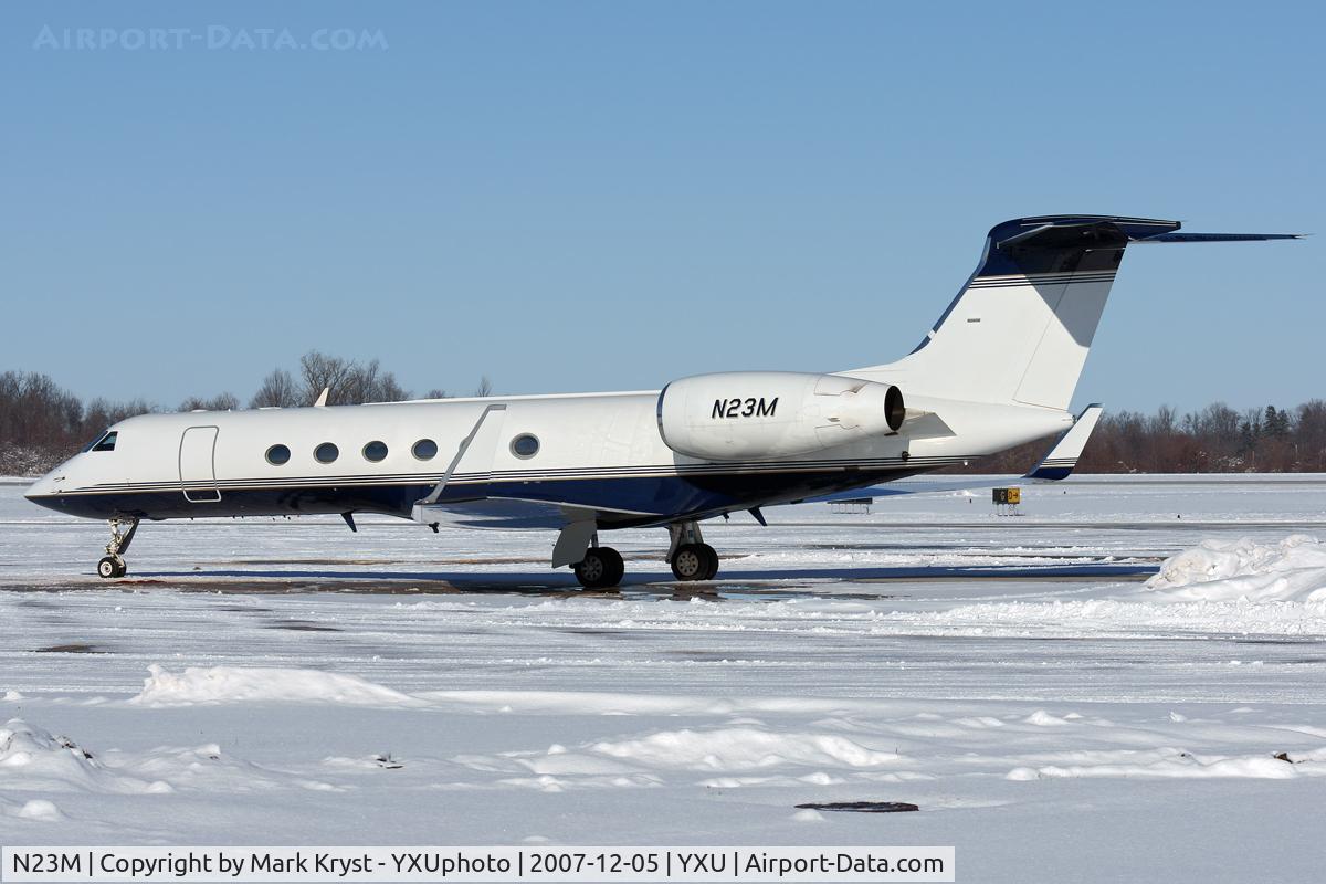 N23M, 1999 Gulfstream Aerospace G-V C/N 579, Parked on Ramp II.