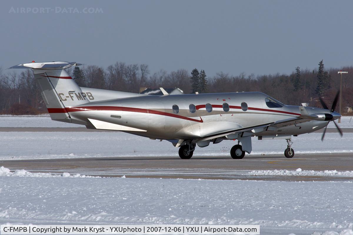 C-FMPB, 1999 Pilatus PC-12/45 C/N 283, Taxiing on alpha for departure.
