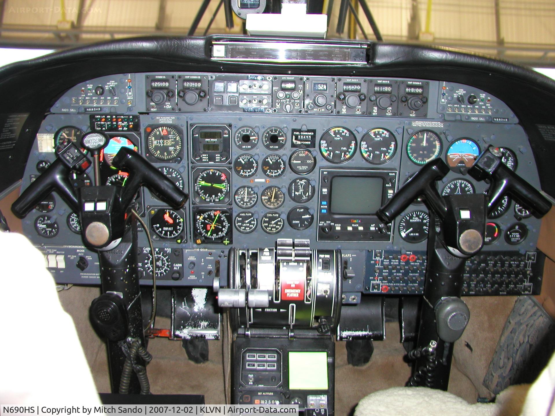 N690HS, 1978 Rockwell International 690B C/N 11431, Parked inside the Aircraft Resource Center at Airlake.