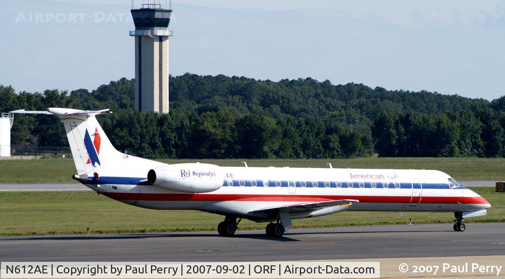 N612AE, 1998 Embraer EMB-145EP (ERJ-145EP) C/N 145079, Headed to the terminal