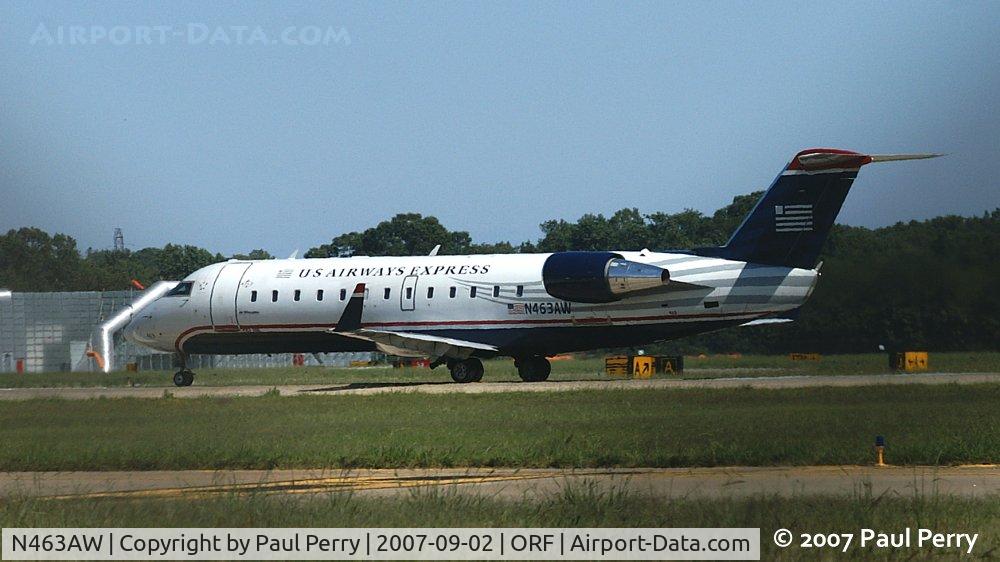 N463AW, 2003 Bombardier CRJ-200LR (CL-600-2B19) C/N 7878, Building speed, waiting for the Bernoulli principle to work