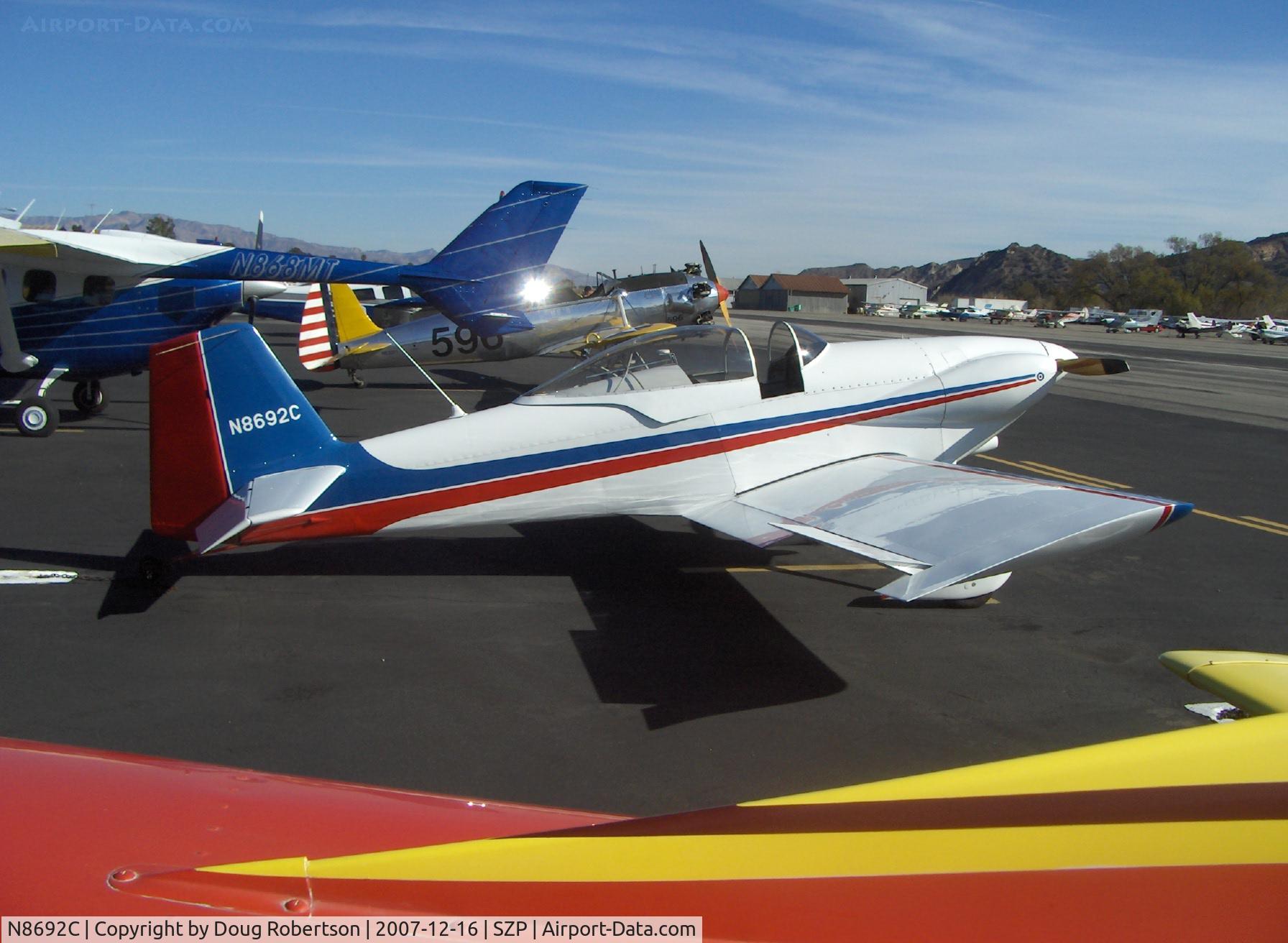 N8692C, 1992 Vans RV-3 C/N 001, 1992 Cullum VAN's RV-3, Lycoming O-290 135 Hp