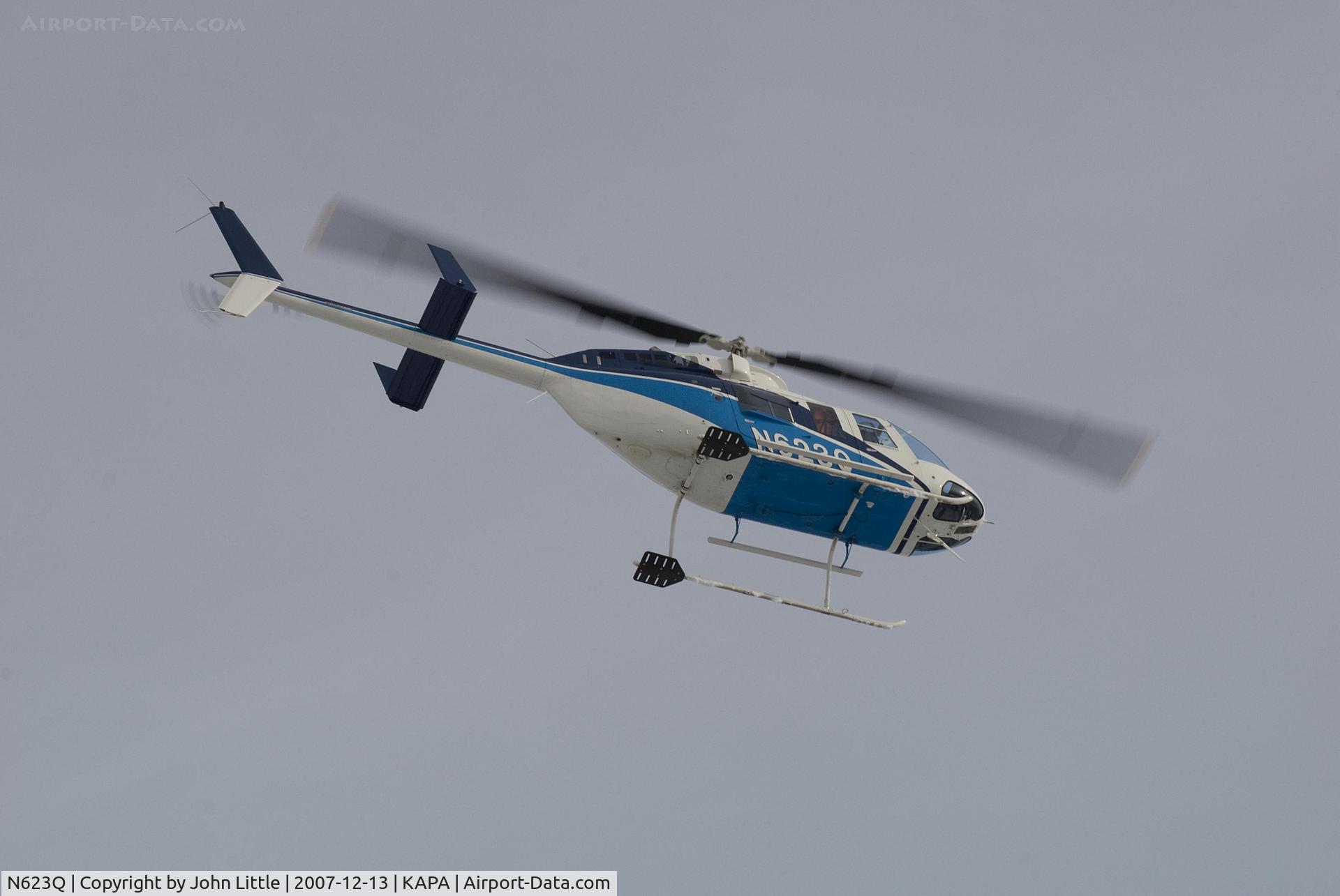 N623Q, 1988 Bell 206L-3 LongRanger III C/N 51258, Note Snow Shoes on Qwest Chopper for Winter