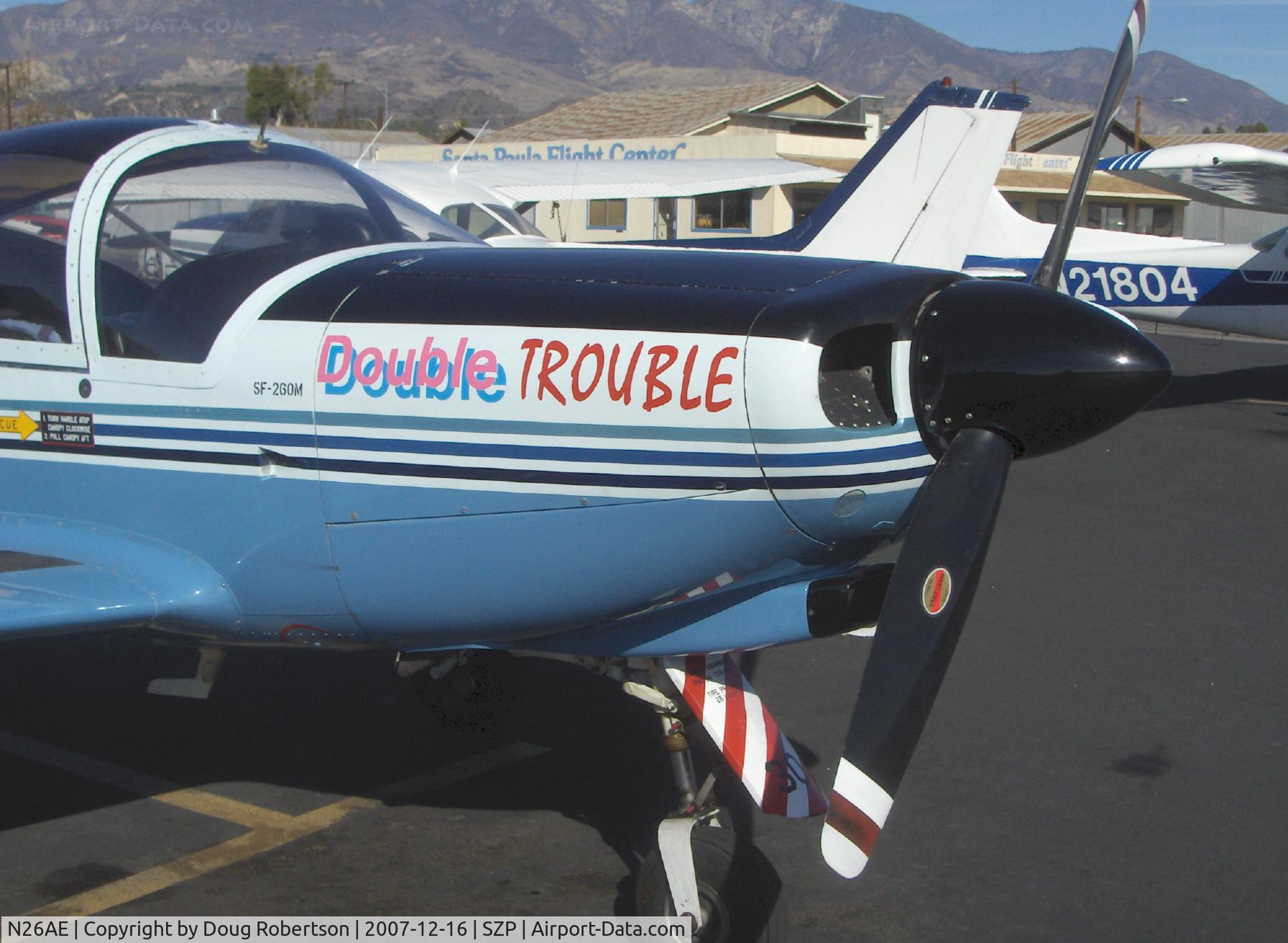 N26AE, 1976 SIAI-Marchetti SF-260B C/N 230/21-06, 1976 Siai-Marchetti SF.260B 'Double Trouble', Lycoming O-540-E4A5 260 Hp