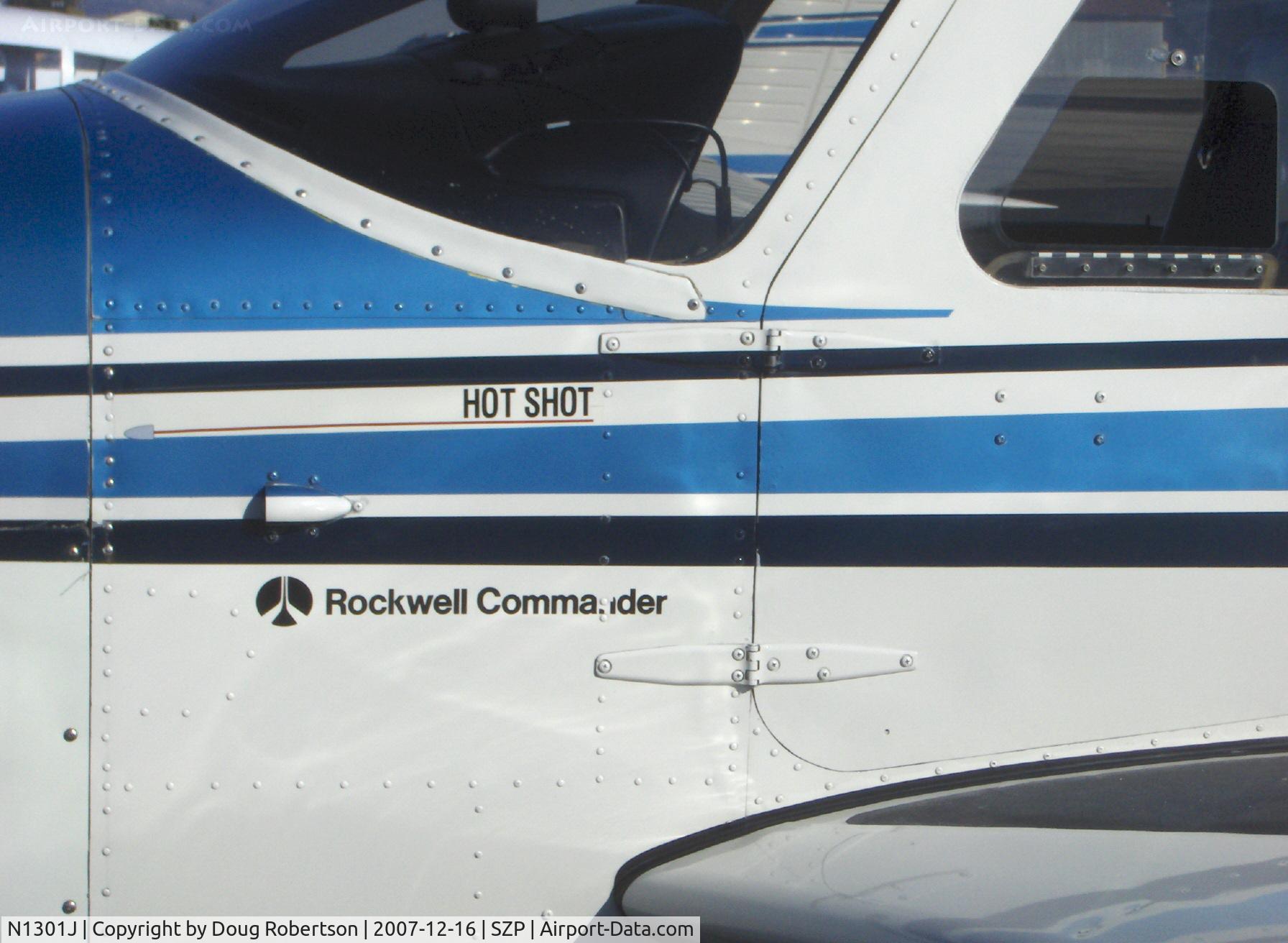 N1301J, 1975 Rockwell International 112A Commander C/N 301, 1975 Rockwell COMMANDER 112A 'Hot Shot', Lycoming IO-360-C1D6 200 Hp