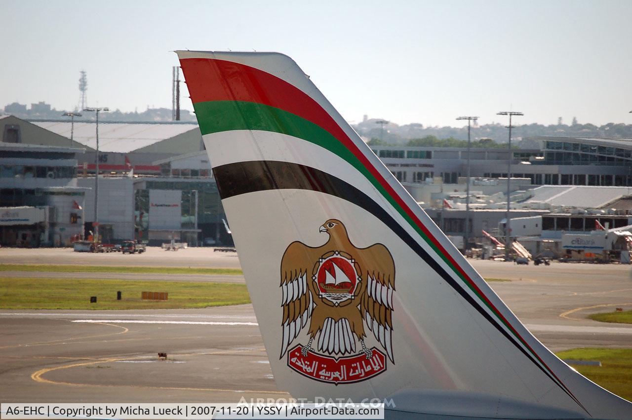 A6-EHC, 2006 Airbus A340-541 C/N 761, Tail
