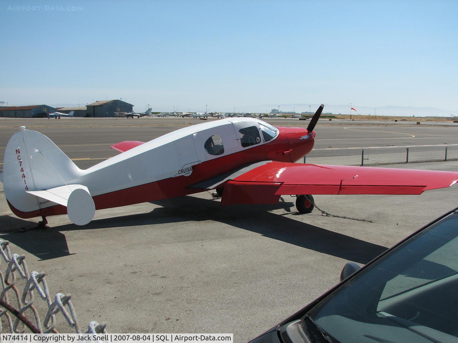 N74414, 1947 Bellanca 14-13-2 Cruisair Senior C/N 1527, Taken at the San Carlos airport, San Carlos CA USA