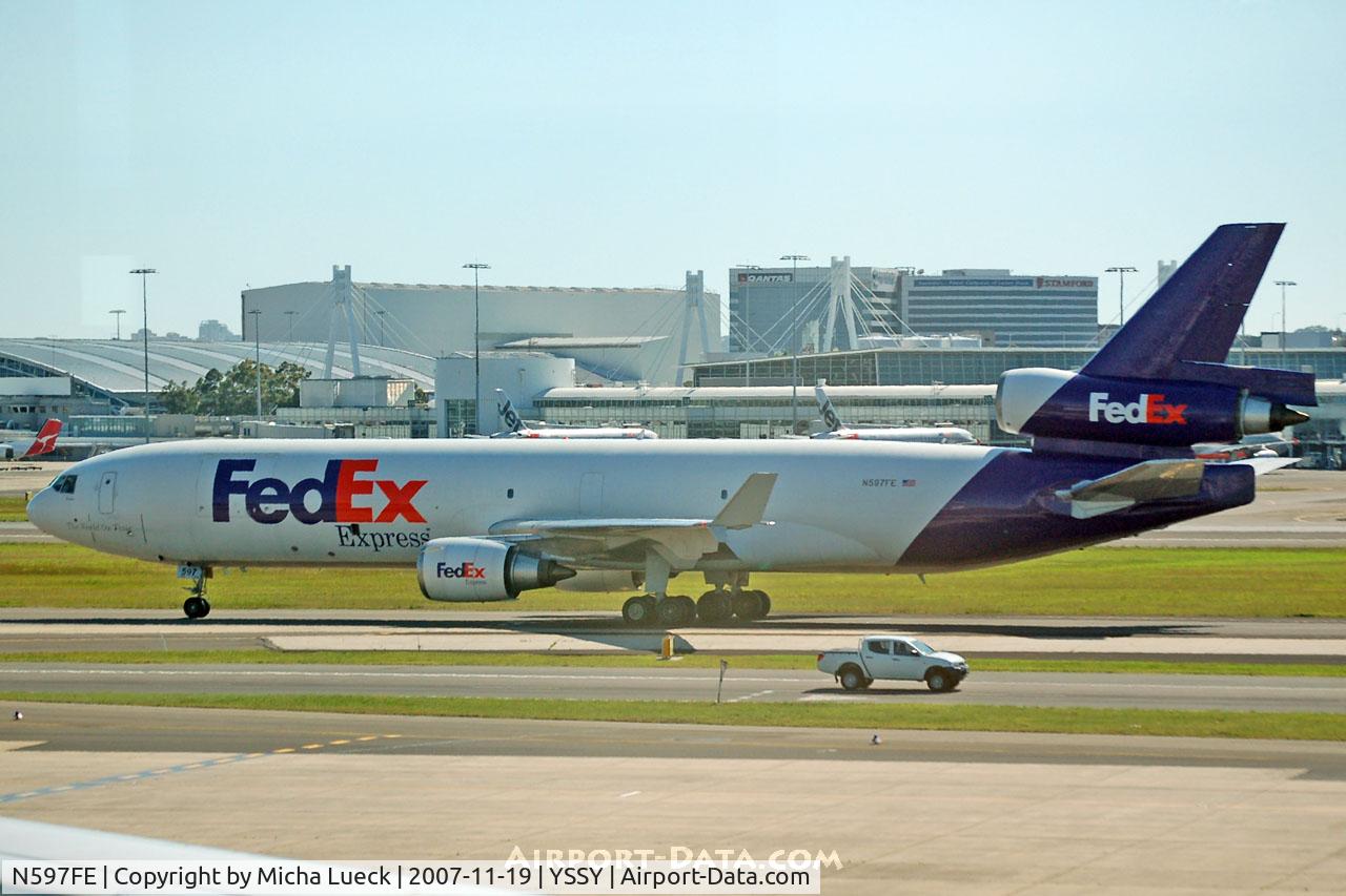 N597FE, 1993 McDonnell Douglas MD-11F C/N 48596, Taxiing to the cargo terminal