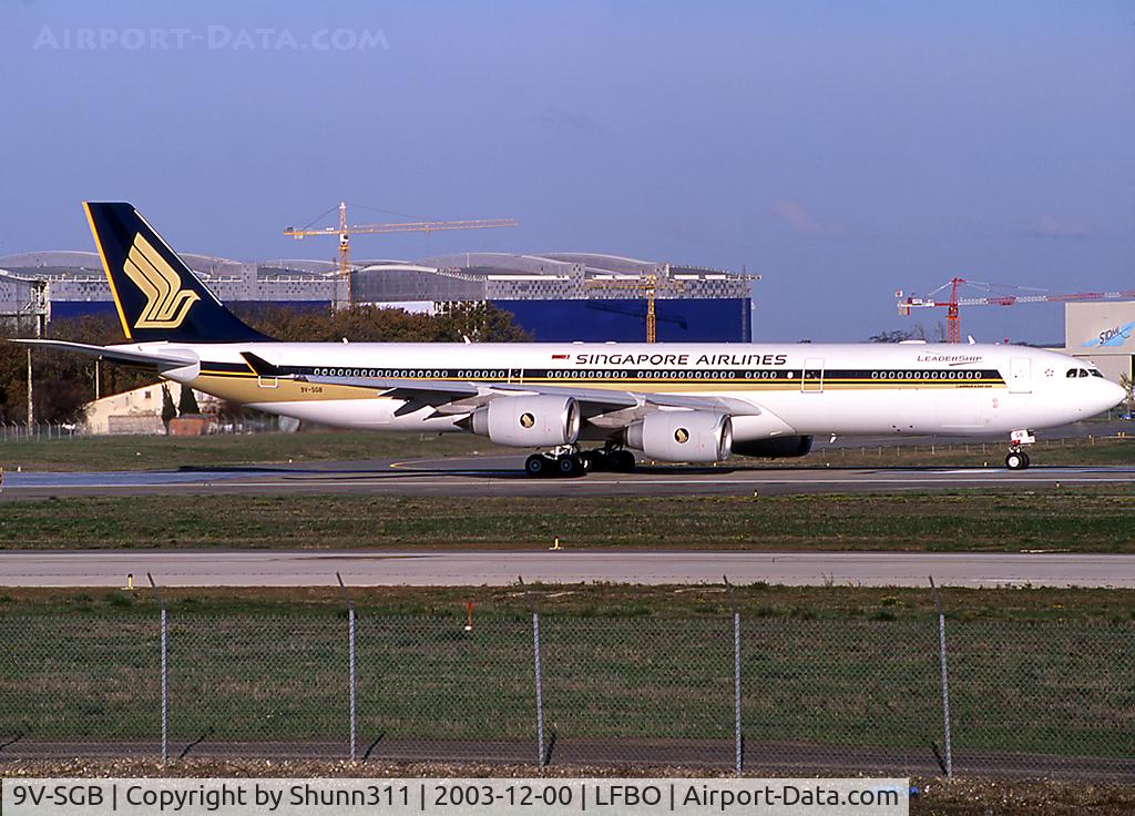 9V-SGB, 2003 Airbus A340-541 C/N 499, Ready to take off for his photo flight test from Airbus