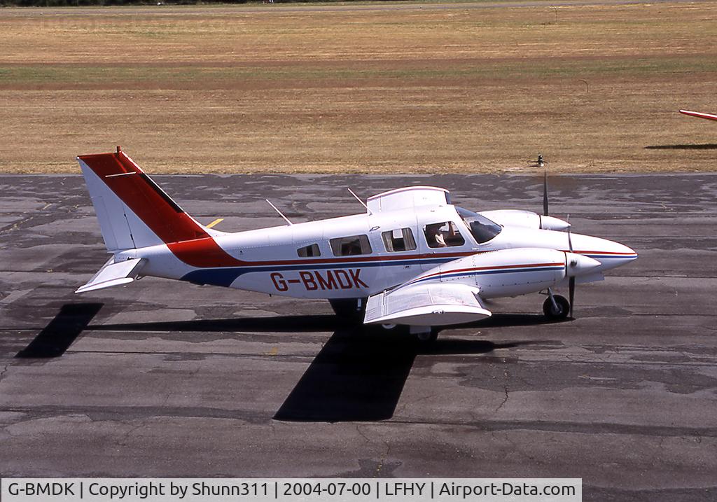 G-BMDK, 1982 Piper PA-34-220T Seneca III C/N 34-8133155, Ready for departure after French Formula One GP 2004