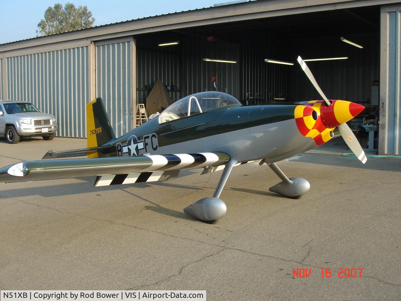 N51XB, 2007 Vans RV-8 Modified C/N 80769, RV8 kit modified using Show Planes kits out of Medford Or.