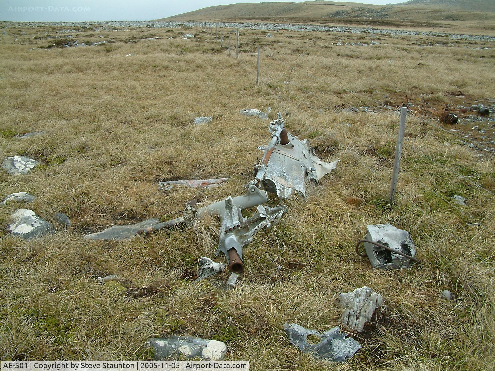 AE-501, Aérospatiale SA-330L Puma C/N 1540, Wrecked Westland Puma of the Argentine AF located at the foot of Mount Kent, Falkland Island. This aircraft was destroyed during the 1982 Falklands Conflict.
