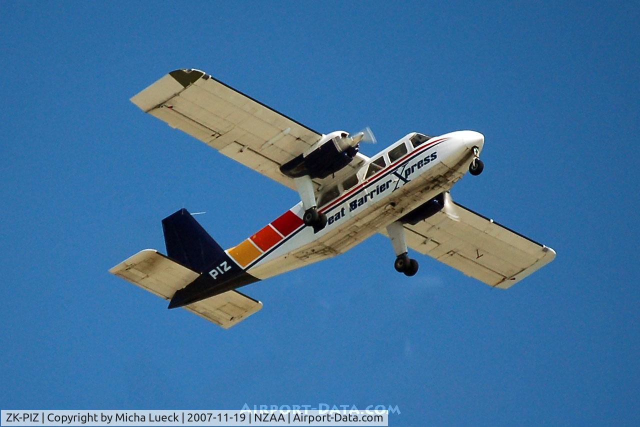 ZK-PIZ, 1977 Britten-Norman BN-2A-26 Islander C/N 2012, Climbing out of Auckland, bound for Great Barrier Island
