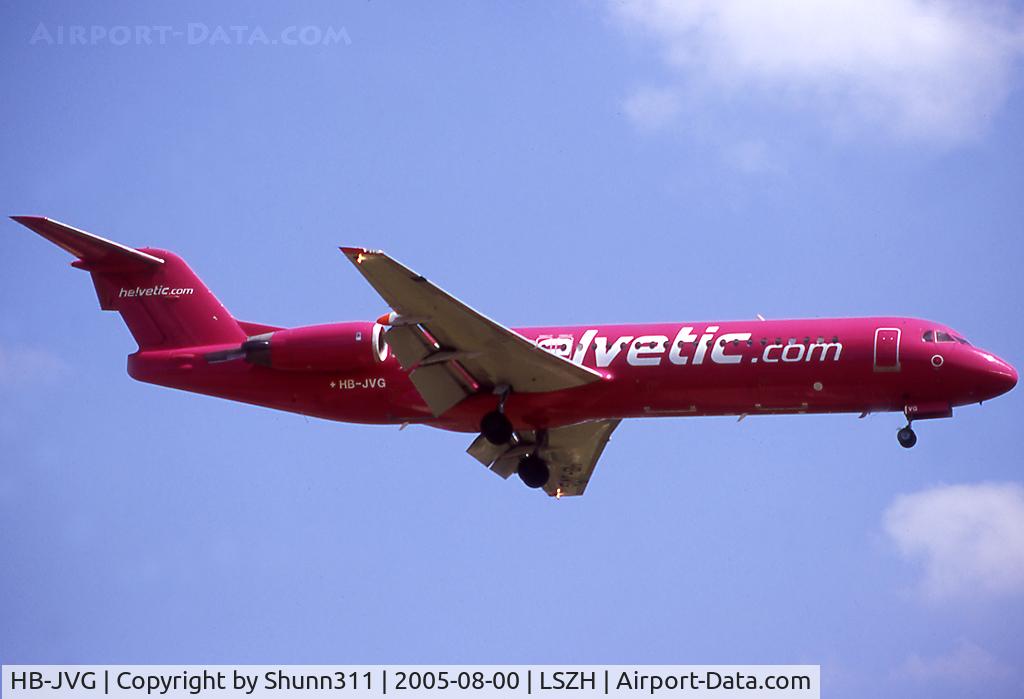 HB-JVG, 1993 Fokker 100 (F-28-0100) C/N 11478, Landing rwy 14