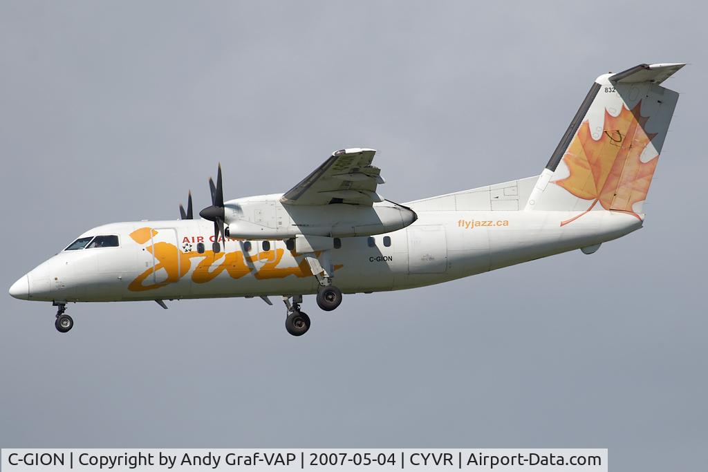 C-GION, 1988 De Havilland Canada DHC-8-102 Dash 8 C/N 127, JAZZ DHC 8-100