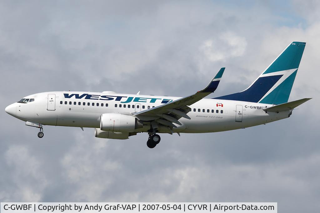 C-GWBF, 2003 Boeing 737-7CT C/N 32757, Westjet 737-700
