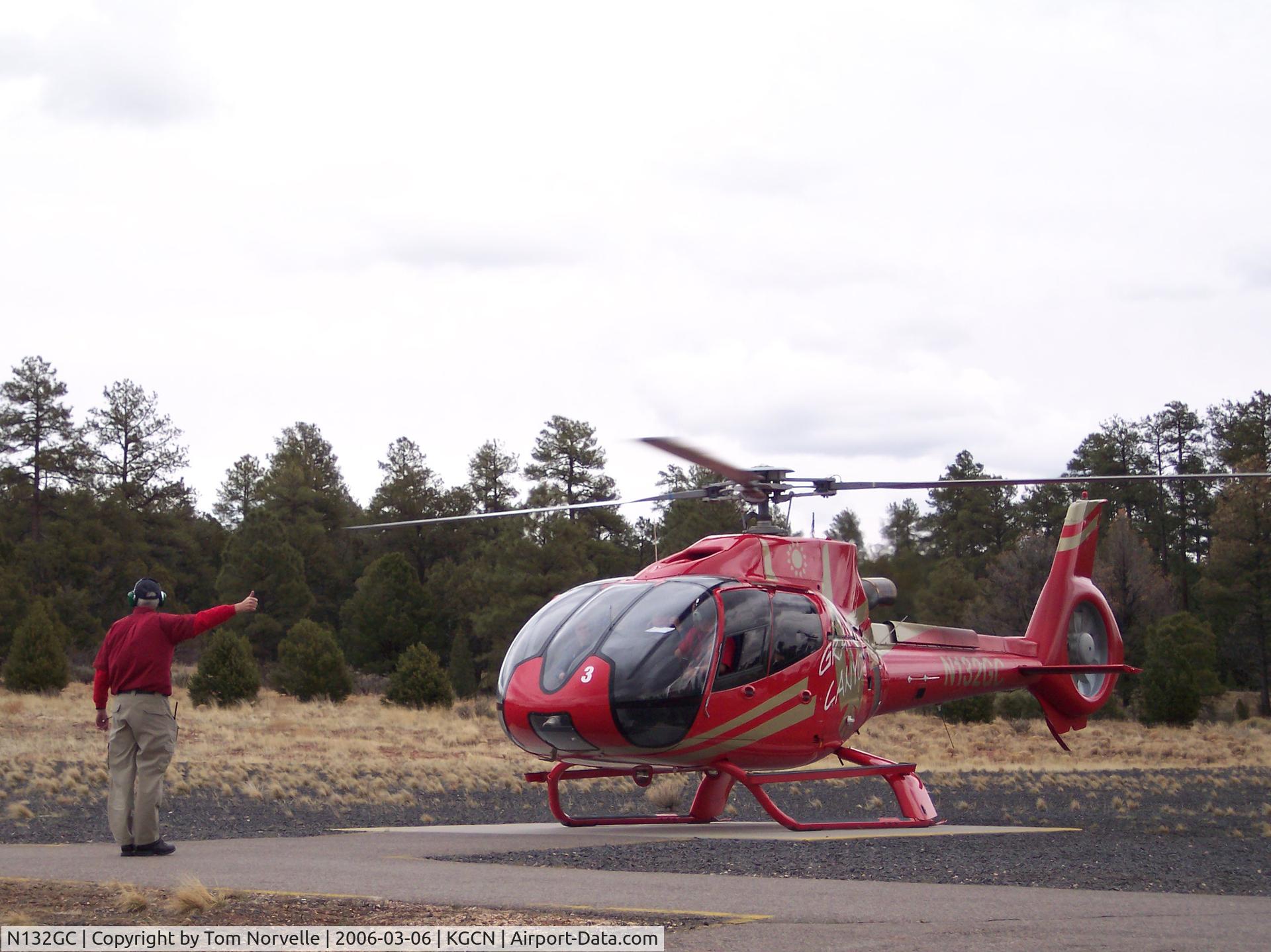 N132GC, 2003 Eurocopter EC-130B-4 (AS-350B-4) C/N 3756, Cleared for takeoff at Grand Canyon Helicopters