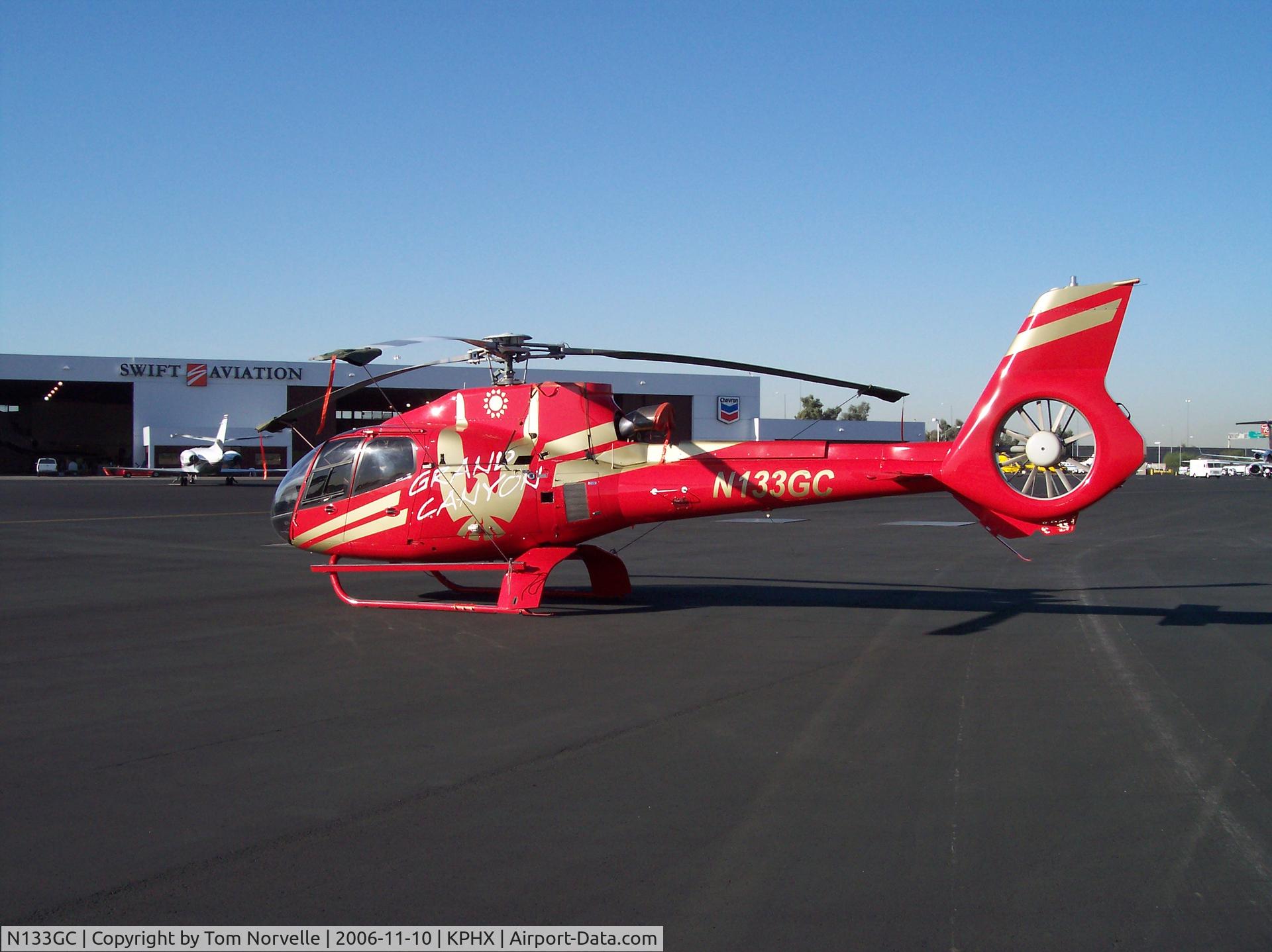 N133GC, Eurocopter EC-130B-4 (AS-350B-4) C/N 3883, Getting Fuel at Swift Aviation.  Phoenix AZ.