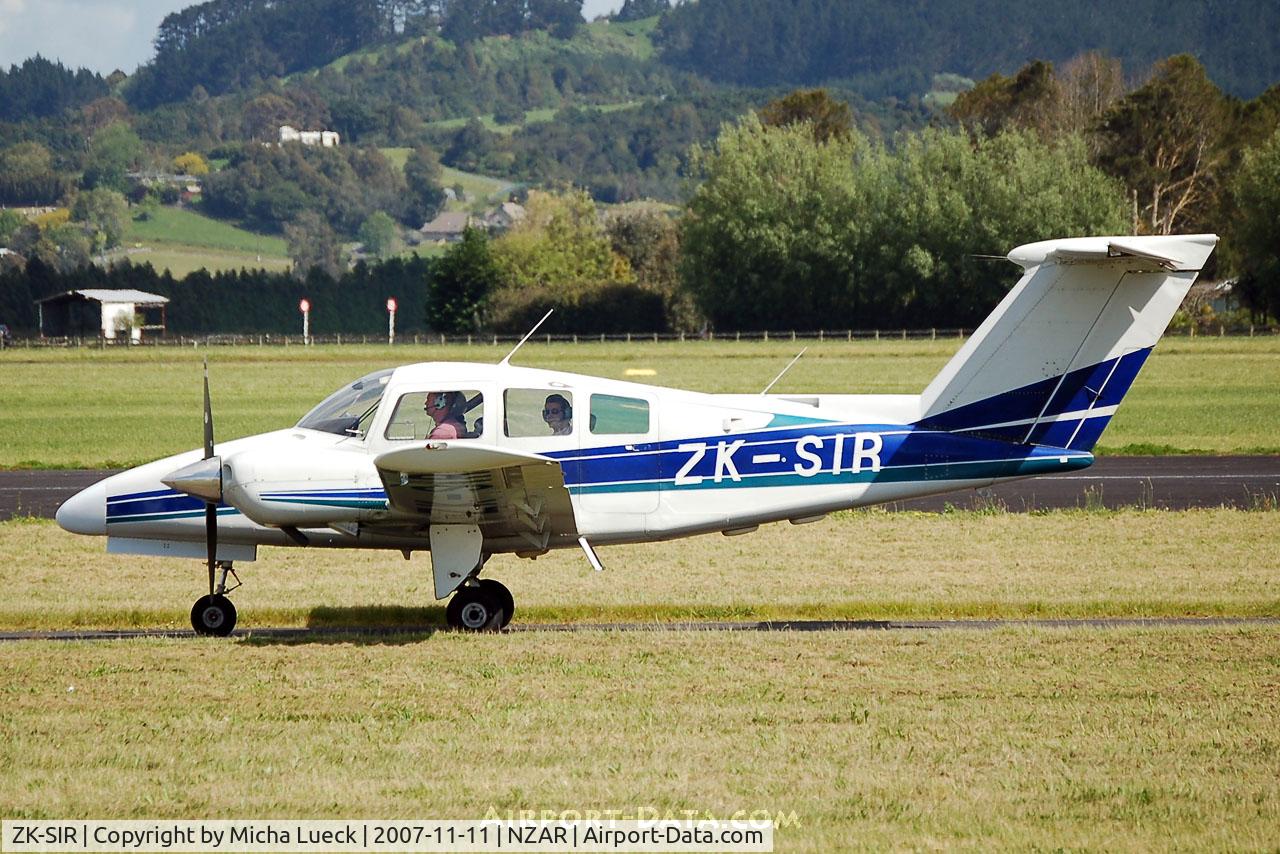 ZK-SIR, Beech 76 Duchess C/N ME-222, Taxiing to the runway. It then aborted the take-off run and taxied back to the hangar