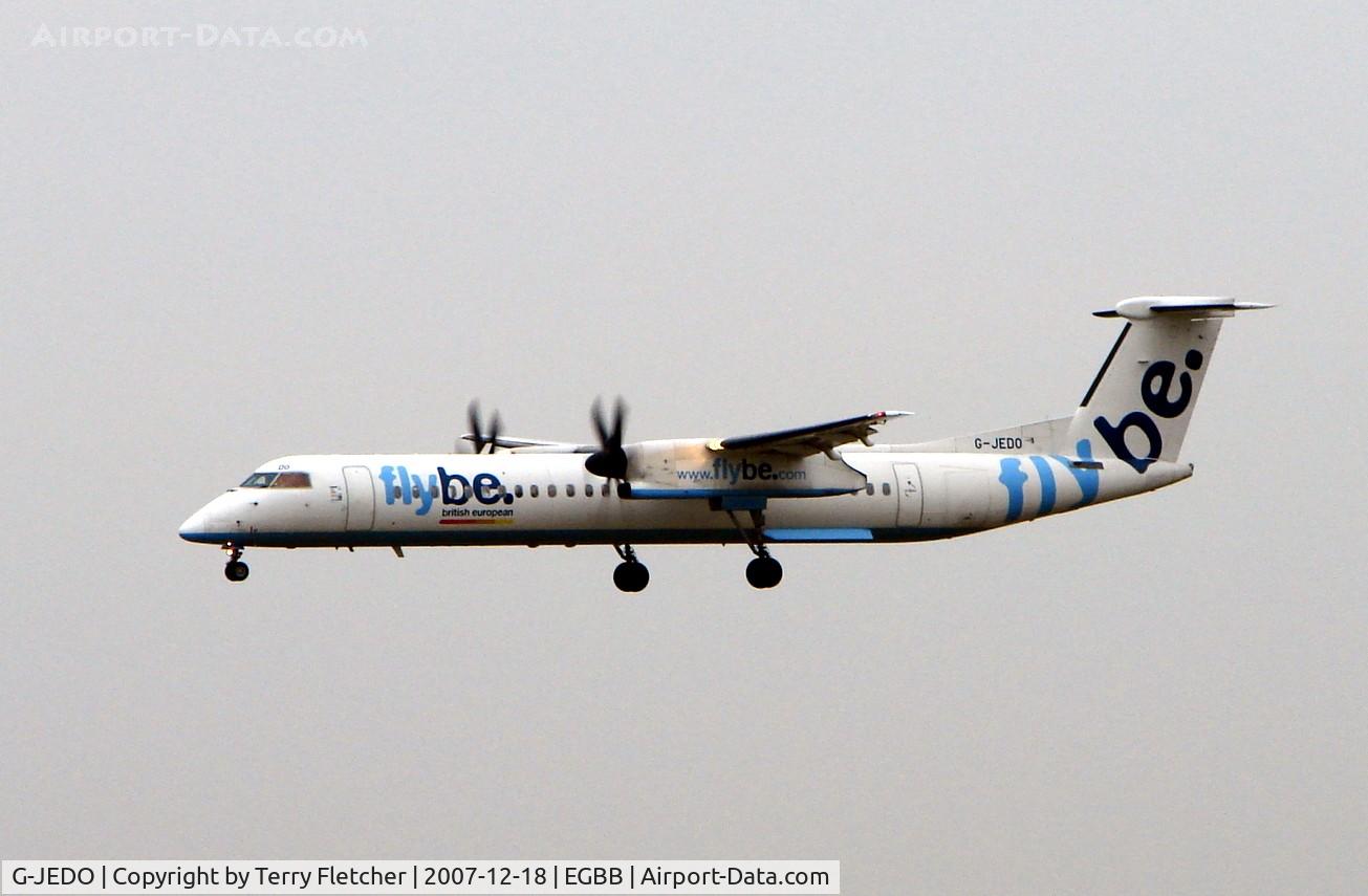 G-JEDO, 2003 De Havilland Canada DHC-8-402Q Dash 8 C/N 4079, on a wintery morning at Birmingham International (UK)