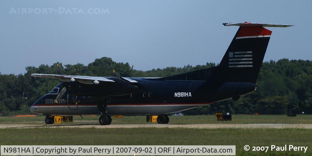 N981HA, 1994 De Havilland Canada DHC-8-102 Dash 8 C/N 378, Barrelling down the runway, off again