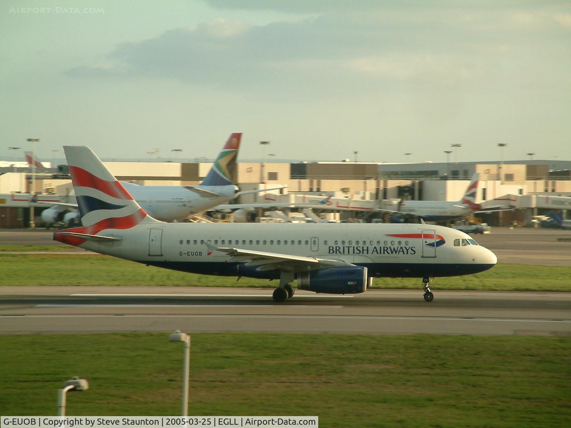 G-EUOB, 2001 Airbus A319-131 C/N 1529, Taken at Heathrow Airport March 2005
