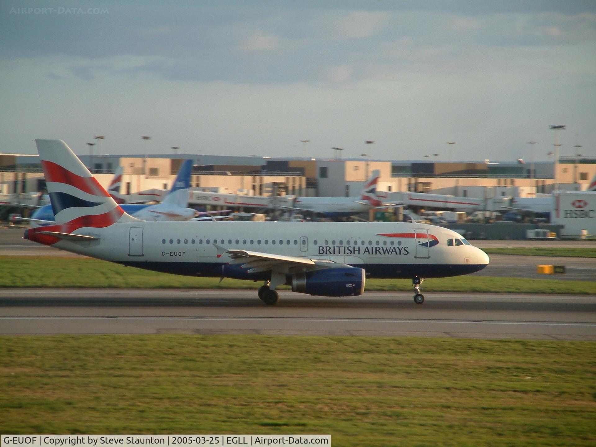 G-EUOF, 2001 Airbus A319-131 C/N 1590, Taken at Heathrow Airport March 2005
