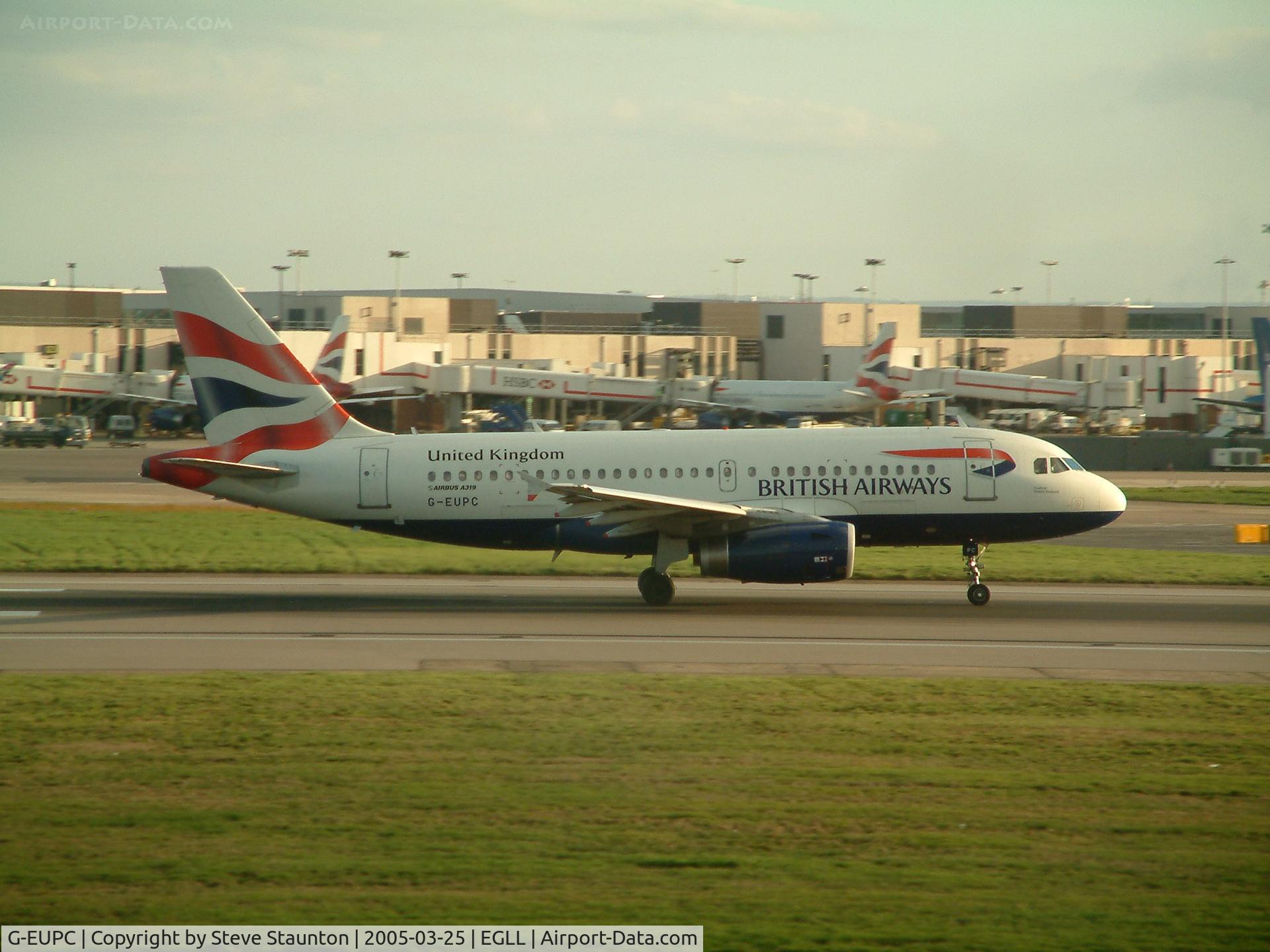 G-EUPC, 1999 Airbus A319-131 C/N 1118, Taken at Heathrow Airport March 2005