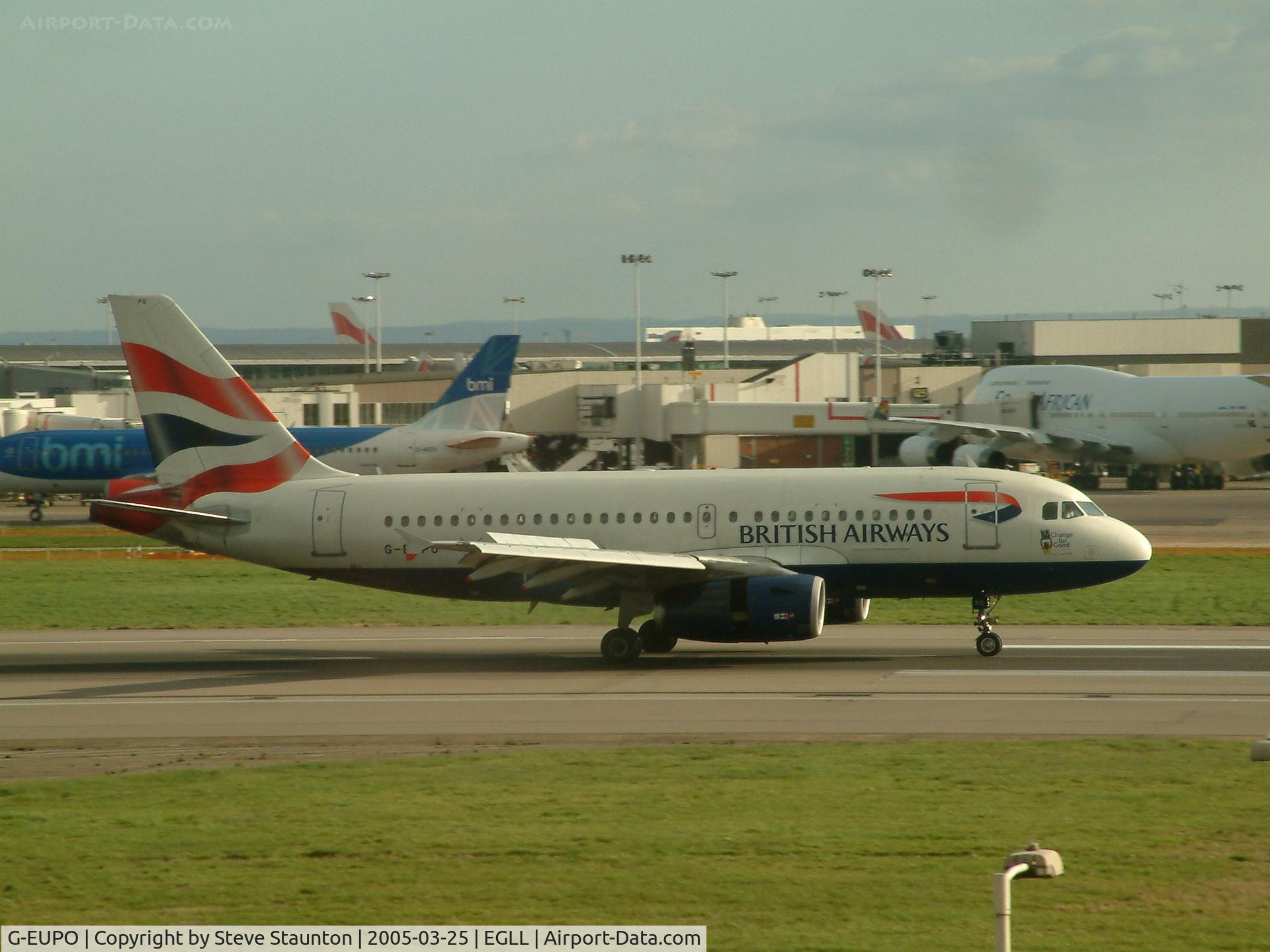 G-EUPO, 2000 Airbus A319-131 C/N 1279, Taken at Heathrow Airport March 2005