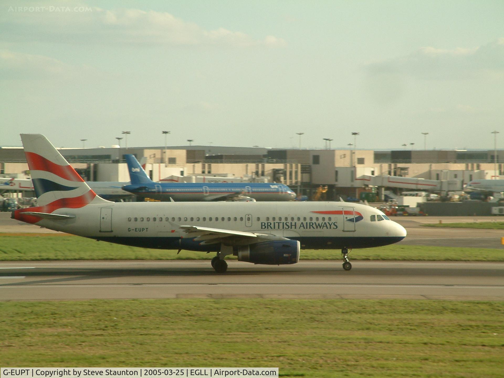 G-EUPT, 2000 Airbus A319-131 C/N 1380, Taken at Heathrow Airport March 2005