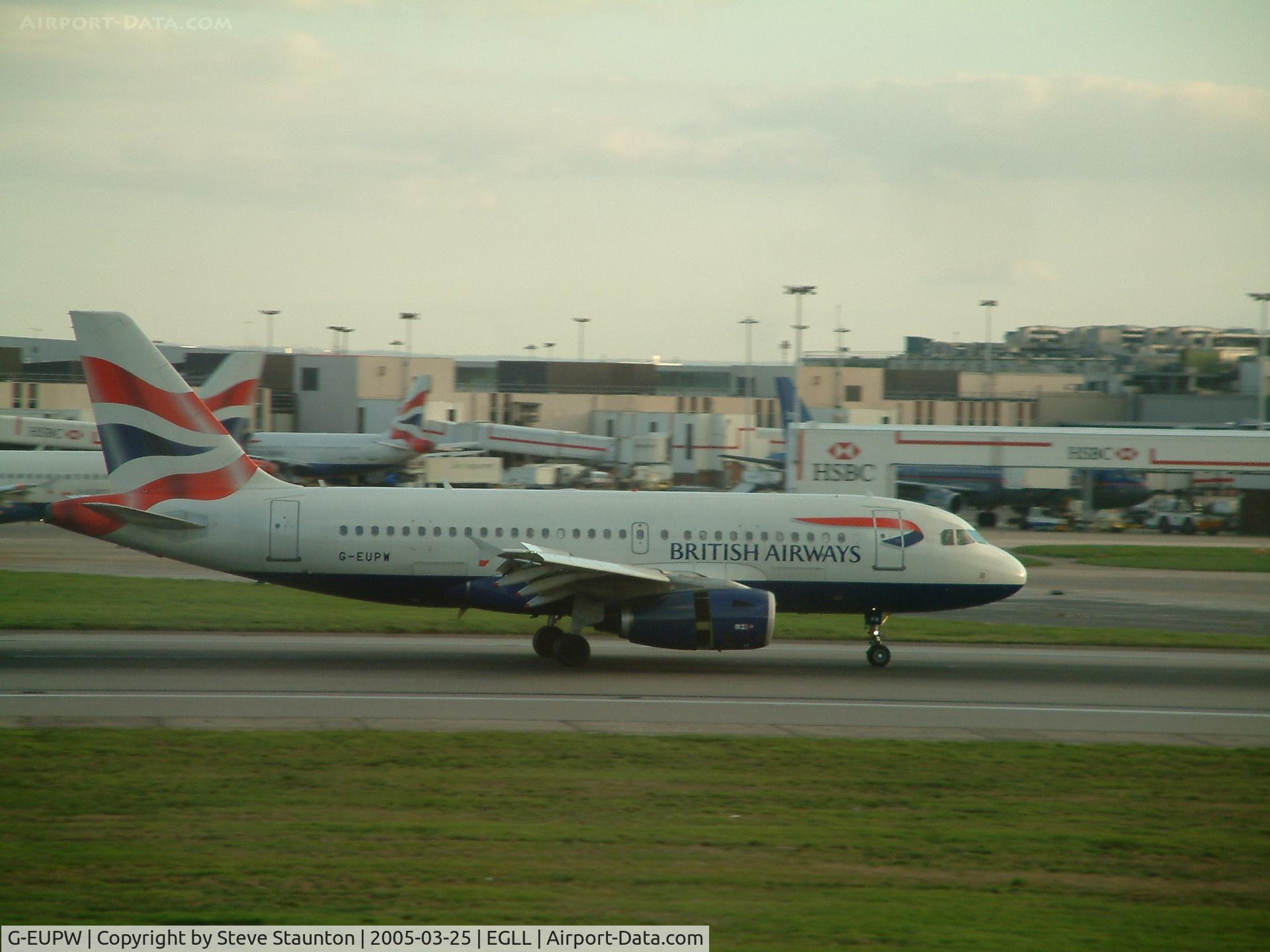G-EUPW, 2001 Airbus A319-131 C/N 1440, Taken at Heathrow Airport March 2005