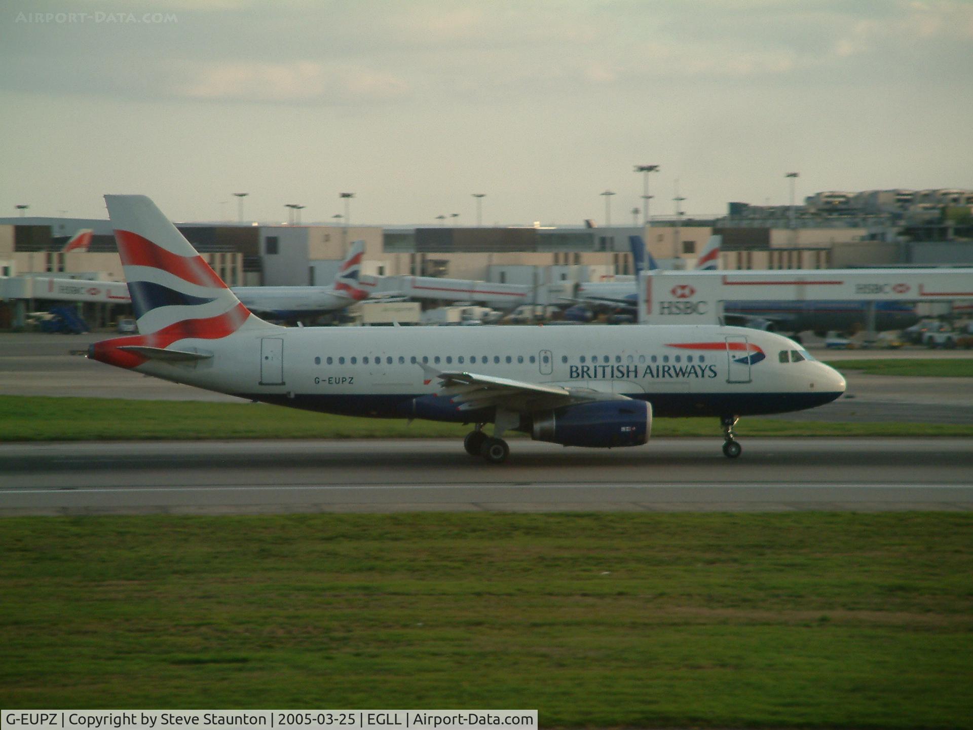 G-EUPZ, 2001 Airbus A319-131 C/N 1510, Taken at Heathrow Airport March 2005