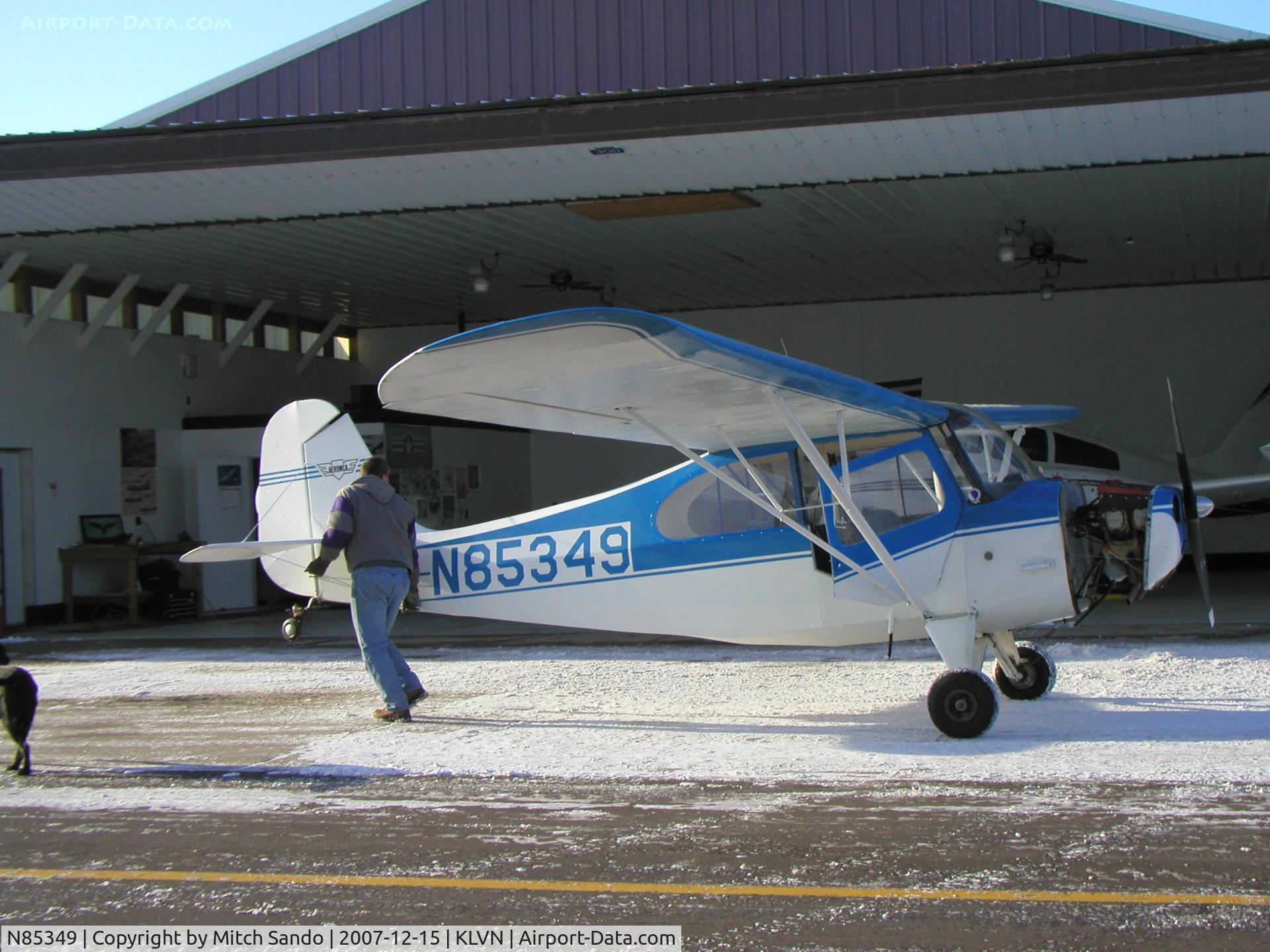 N85349, 1946 Aeronca 7AC Champion C/N 7AC-4089, Getting pulled into the hangar.