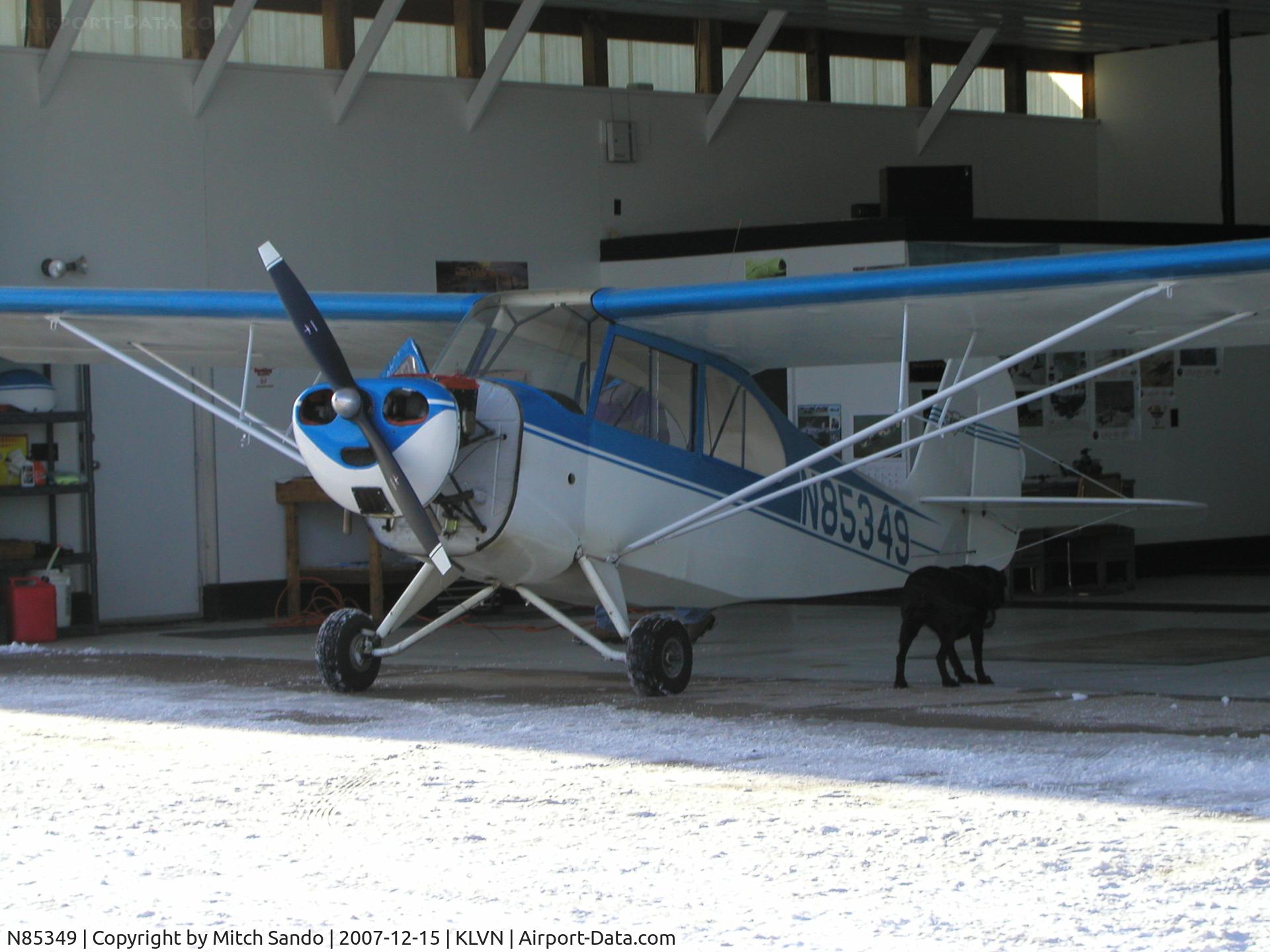 N85349, 1946 Aeronca 7AC Champion C/N 7AC-4089, Getting pulled into the hangar.