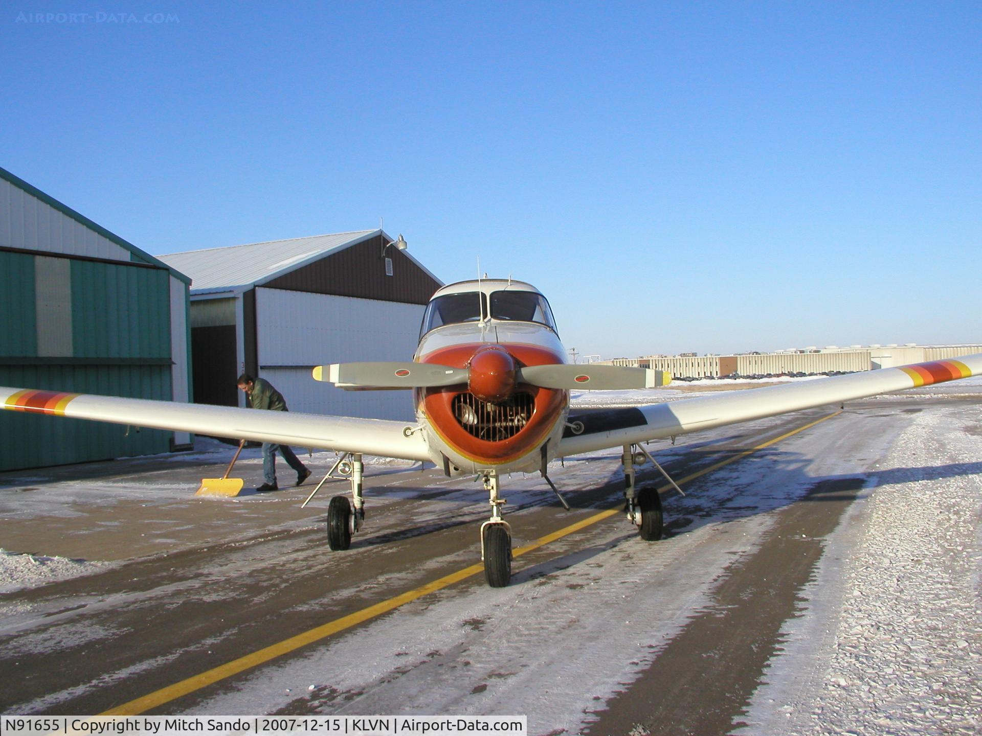 N91655, 1946 North American Navion (NA-145) C/N NAV-4-405, Parked outside the hangar.