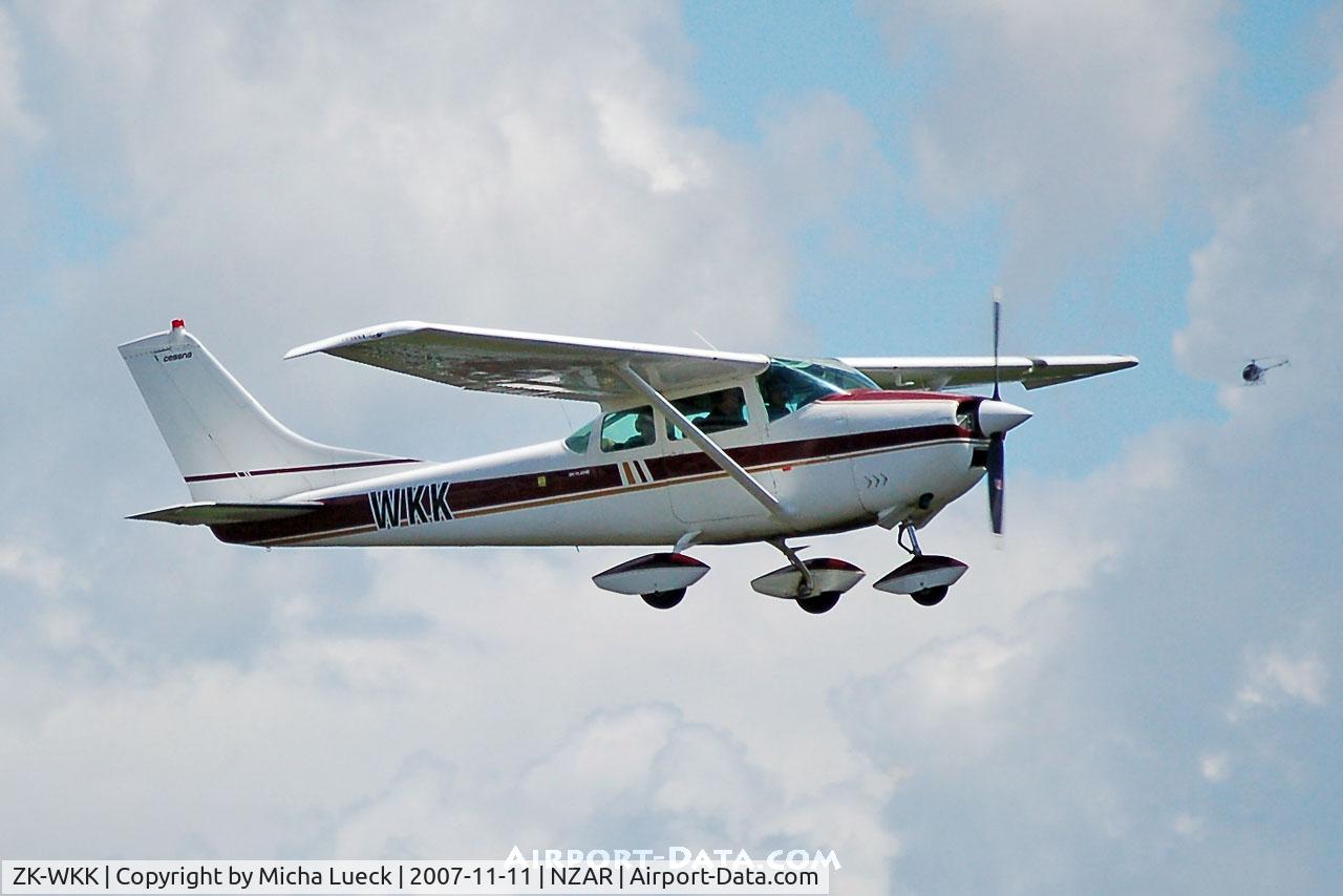 ZK-WKK, Cessna 182E Skylane C/N 18253823, Climbing out of Ardmore, Beta chopper in the back