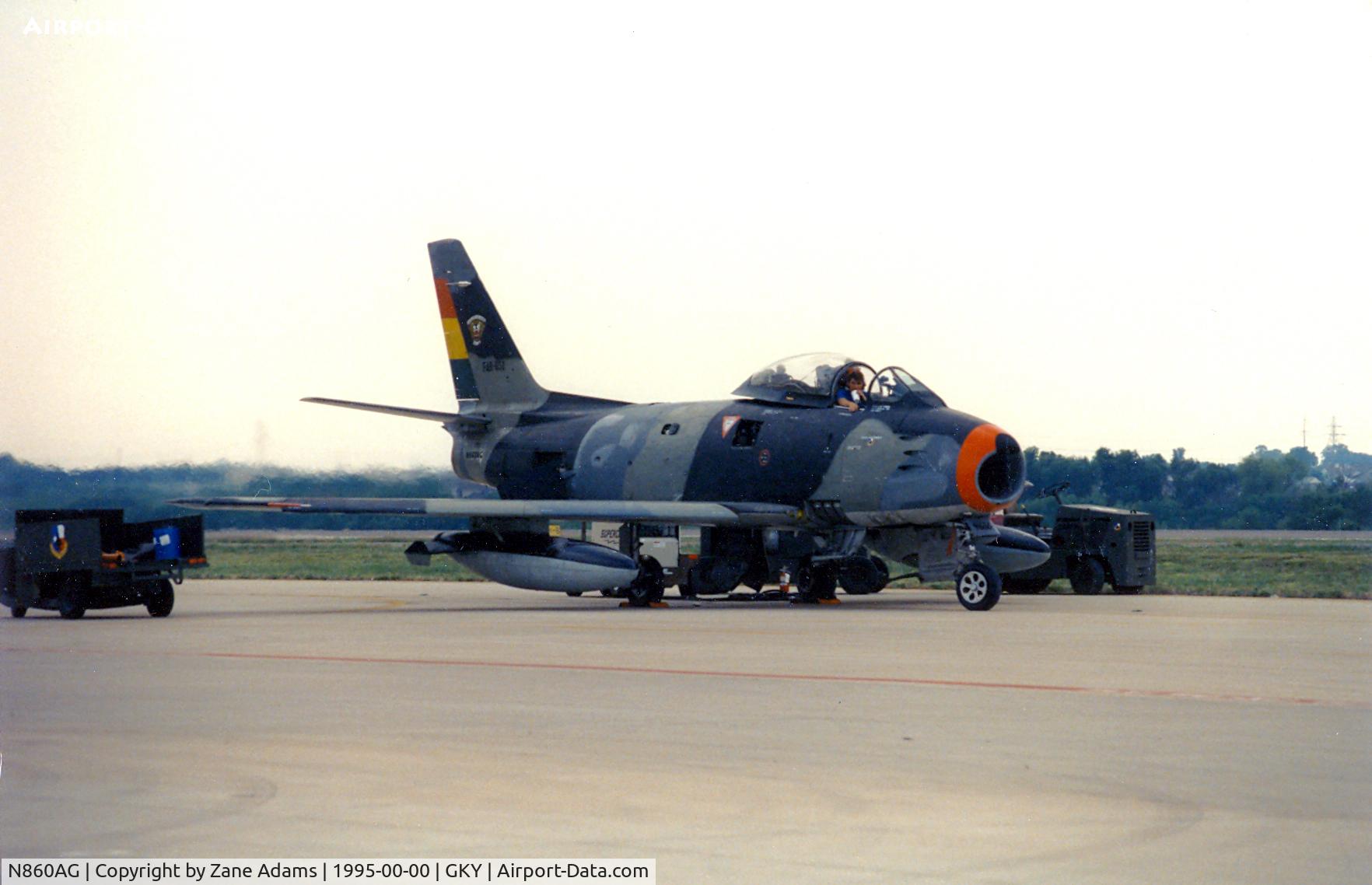 N860AG, 1952 North American F-86F Sabre C/N 191-362 (52-4666), Engine run on former Bolivian FAB-651, Texas Air Command Museum