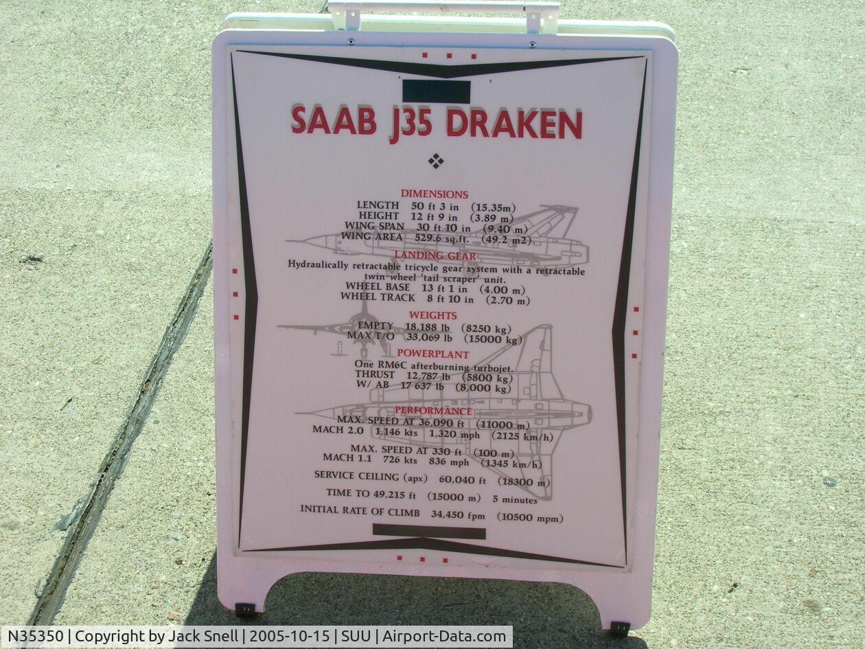 N35350, 1964 Saab J-35D Draken C/N 35-350, Taken at the 2005 TFB Air Expoe